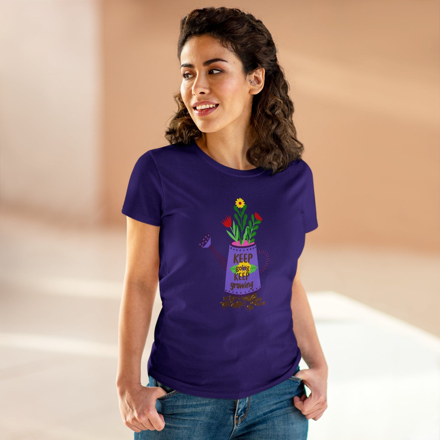 Keep Going Keep Growing - Gardening - Women's Midweight Cotton Tee