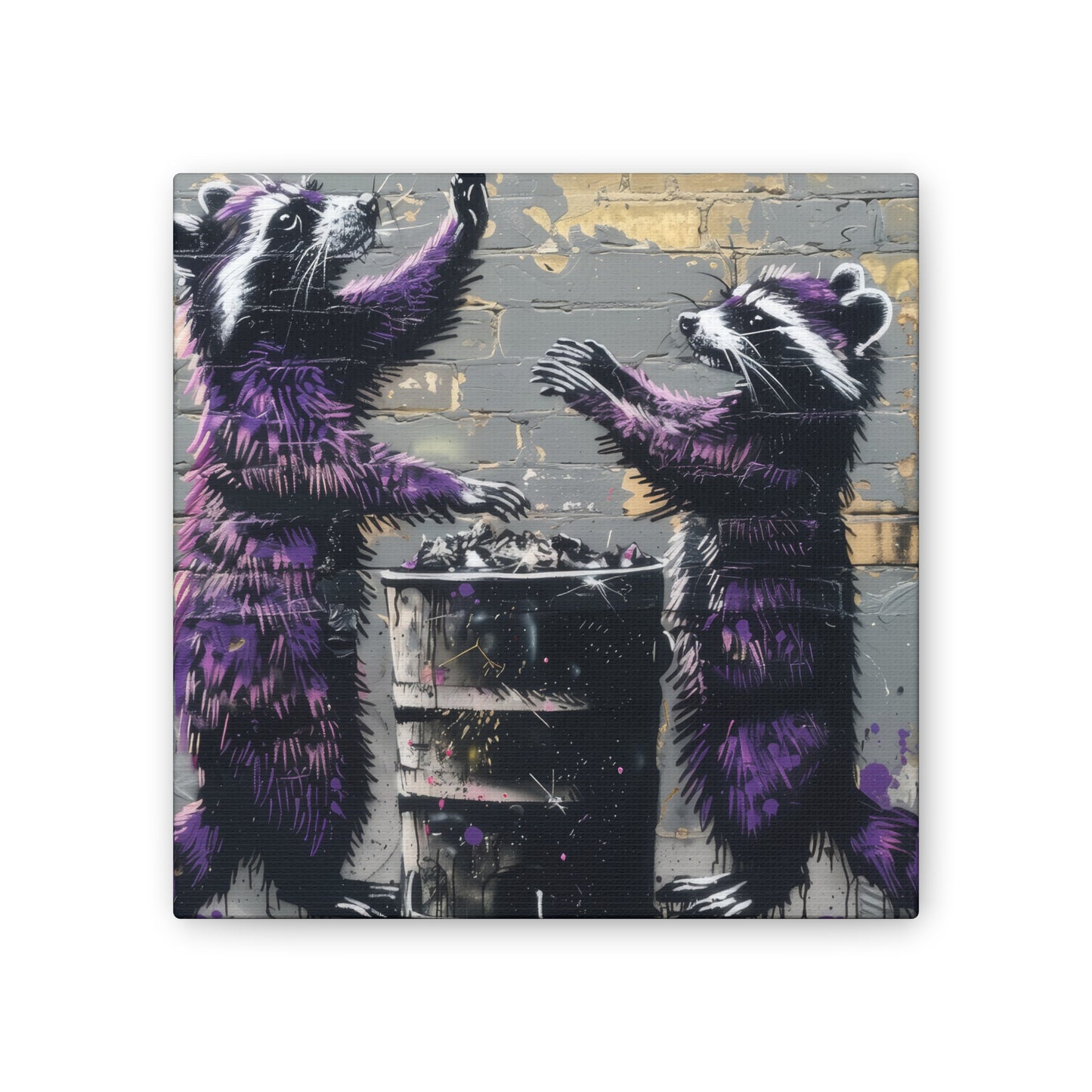 Thankful Raccoons - Canvas Stretched, 0.75"