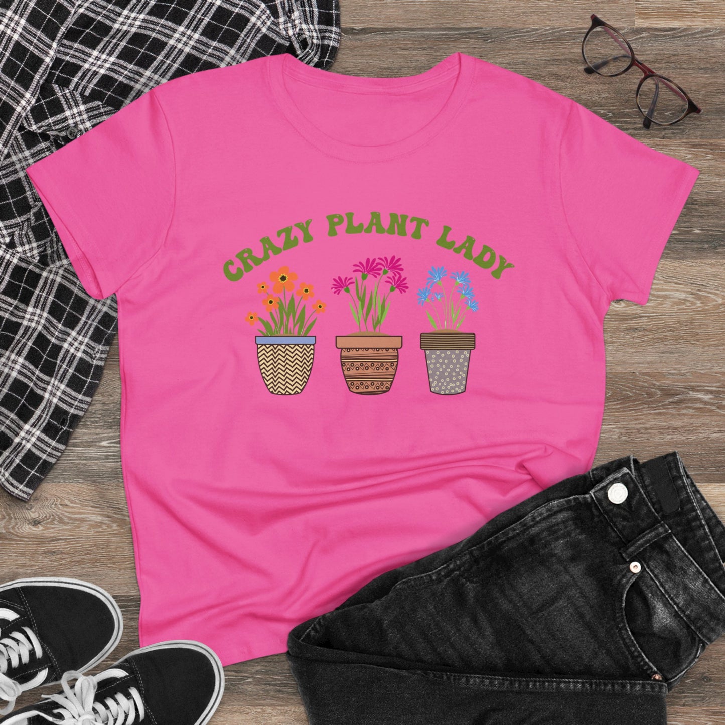 Crazy Plant Lady - Gardening - Women's Midweight Cotton Tee