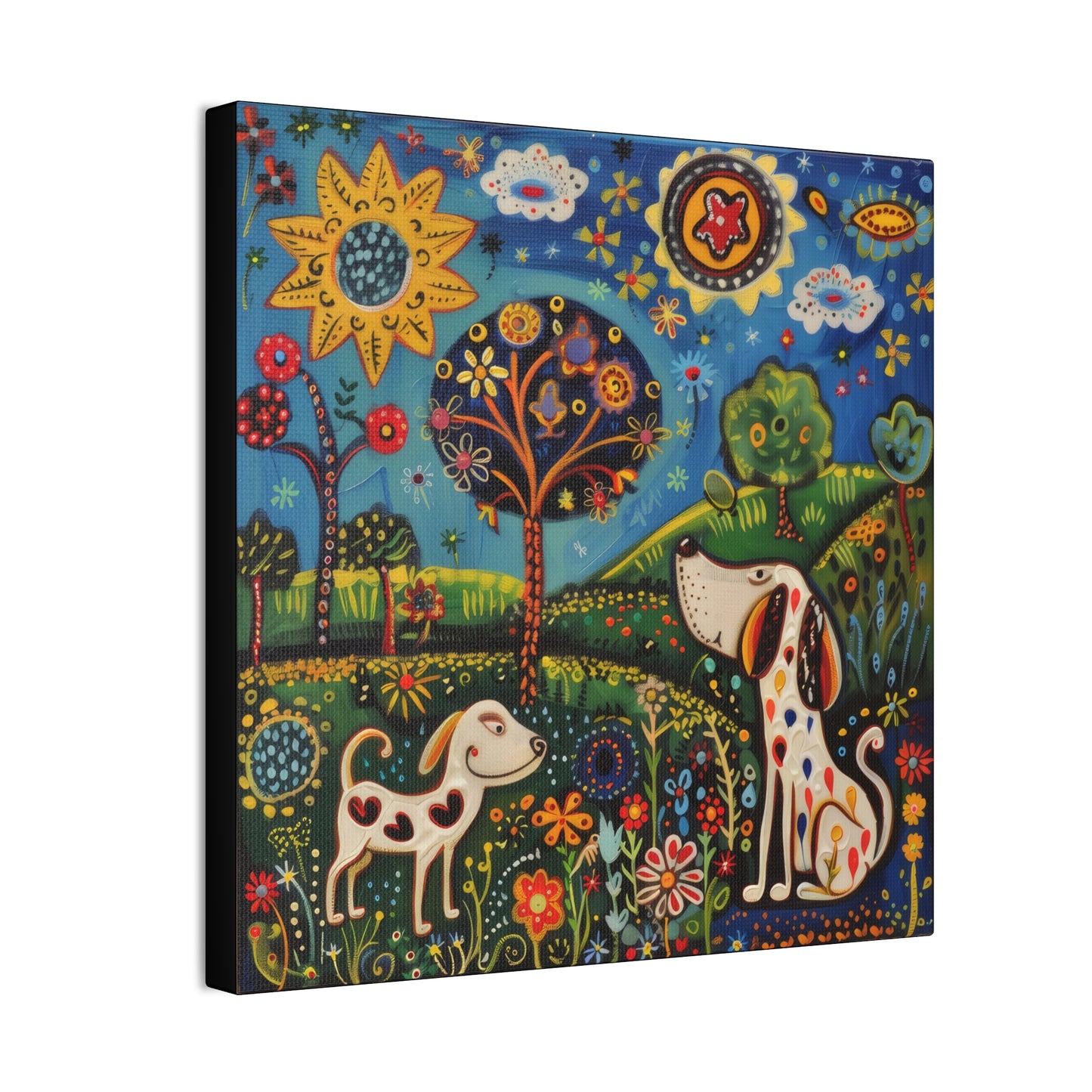 Spring Dogs - Canvas Stretched, 0.75"
