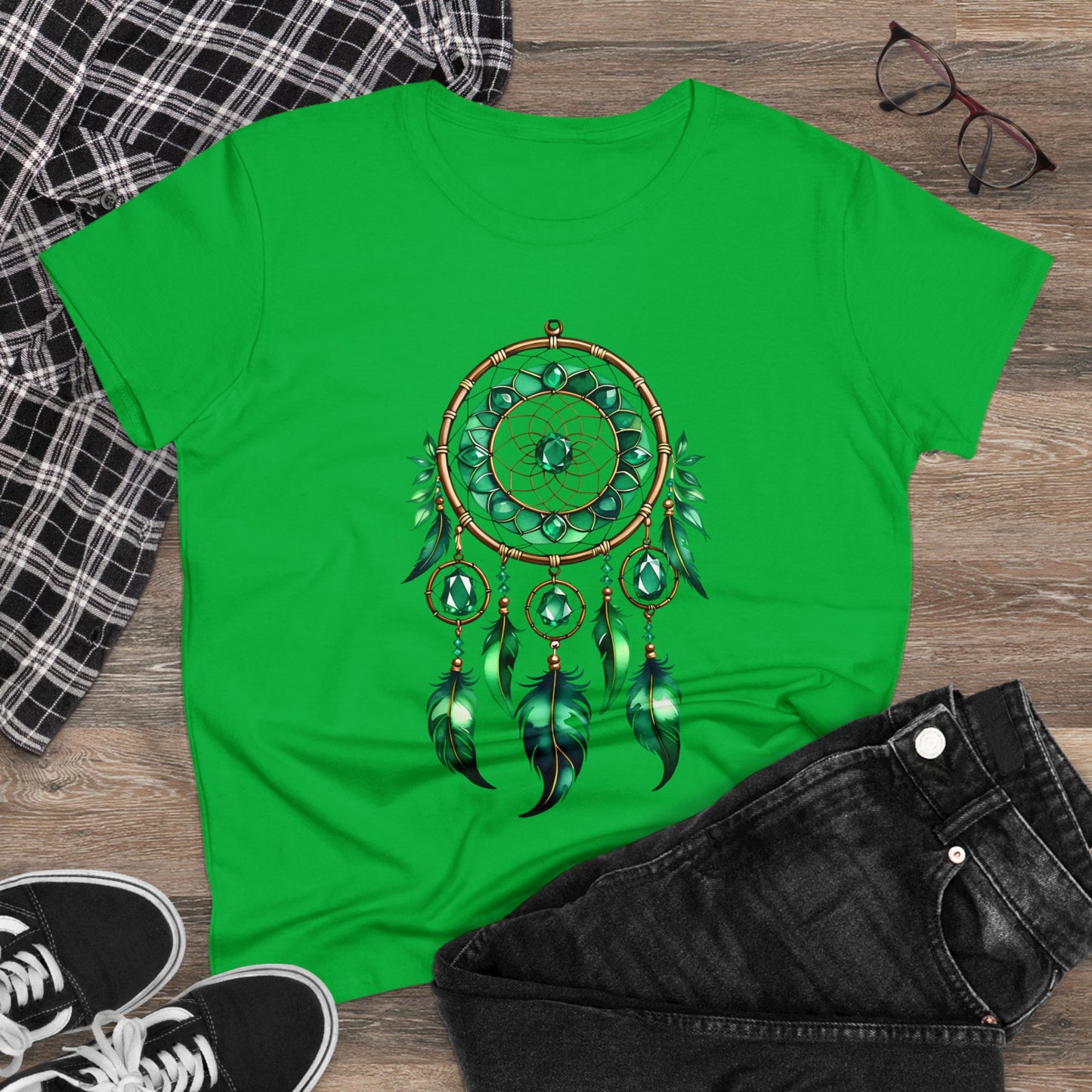 Emerald Dream Catcher - Taurus - Astrology - Women's Midweight Cotton Tee