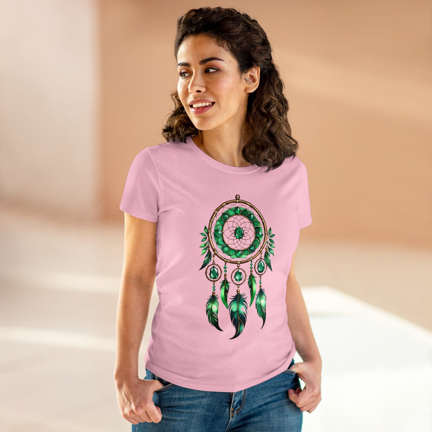 Emerald Dream Catcher - Taurus - Astrology - Women's Midweight Cotton Tee