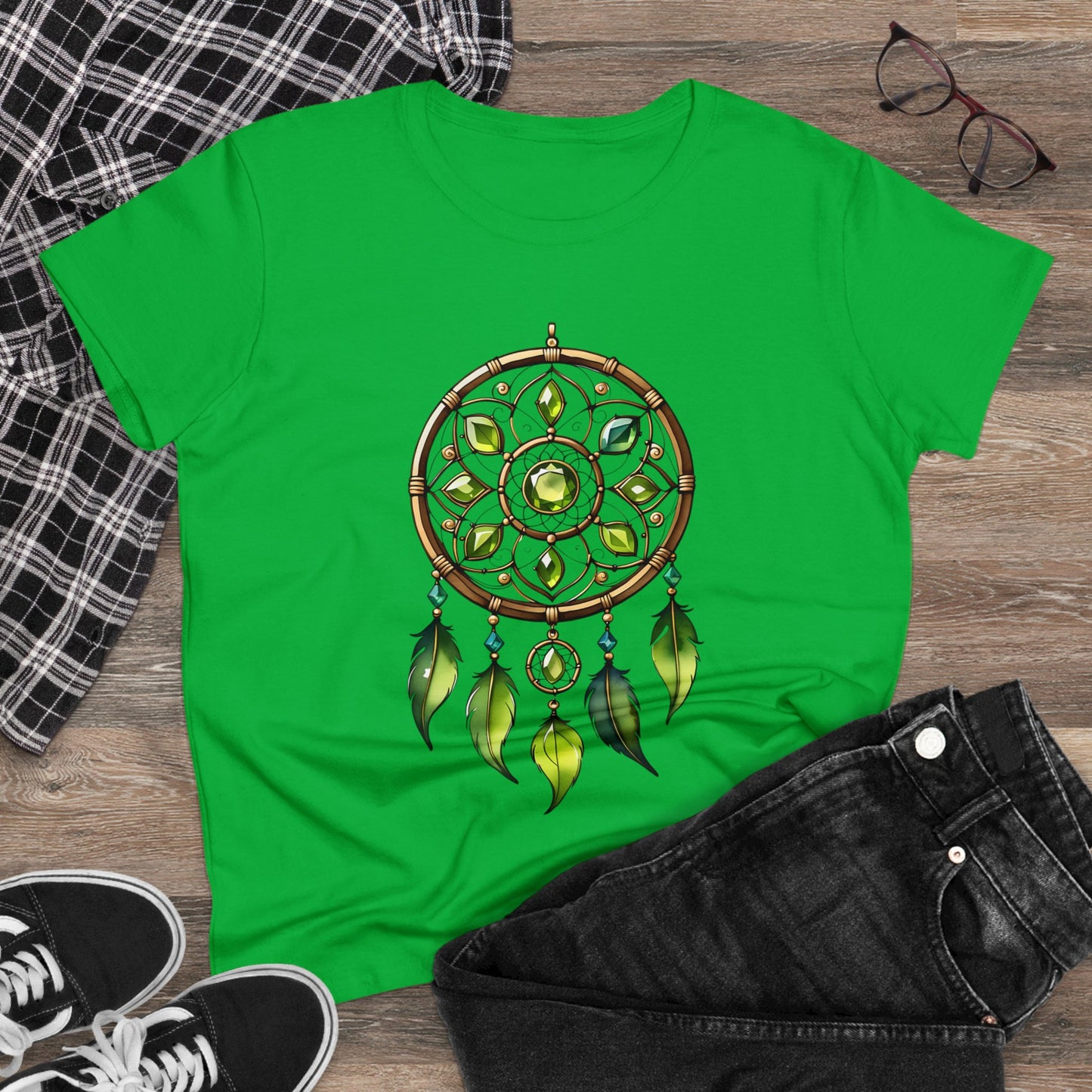 Peridot Dream Catcher - Leo - Astrology - Women's Midweight Cotton Tee