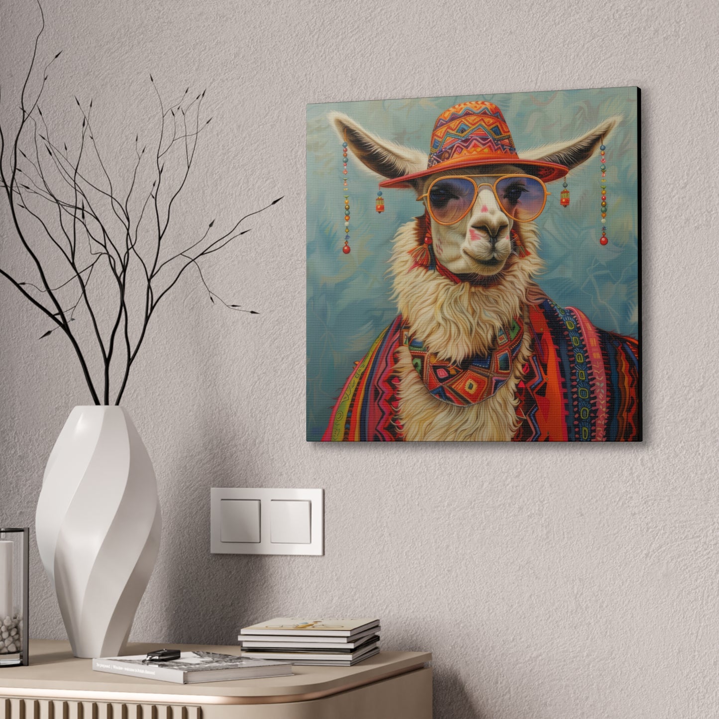 Llama - Canvas Stretched, 0.75"