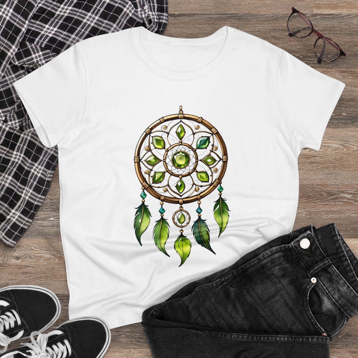 Peridot Dream Catcher - Leo - Astrology - Women's Midweight Cotton Tee