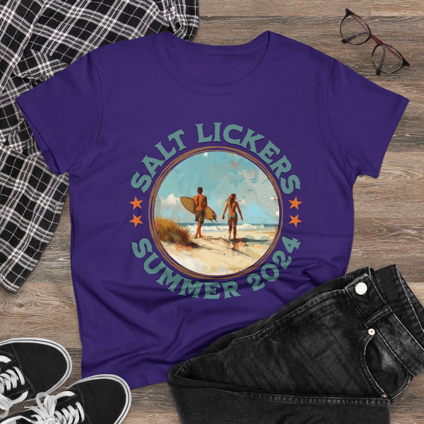 Surfing - Women's Midweight Cotton Tee