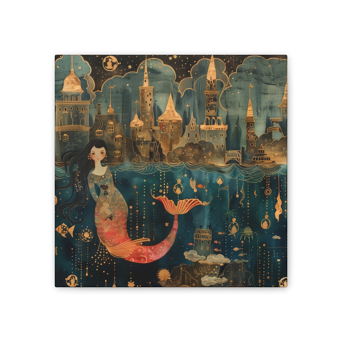 Mermaid - Canvas Stretched, 0.75"