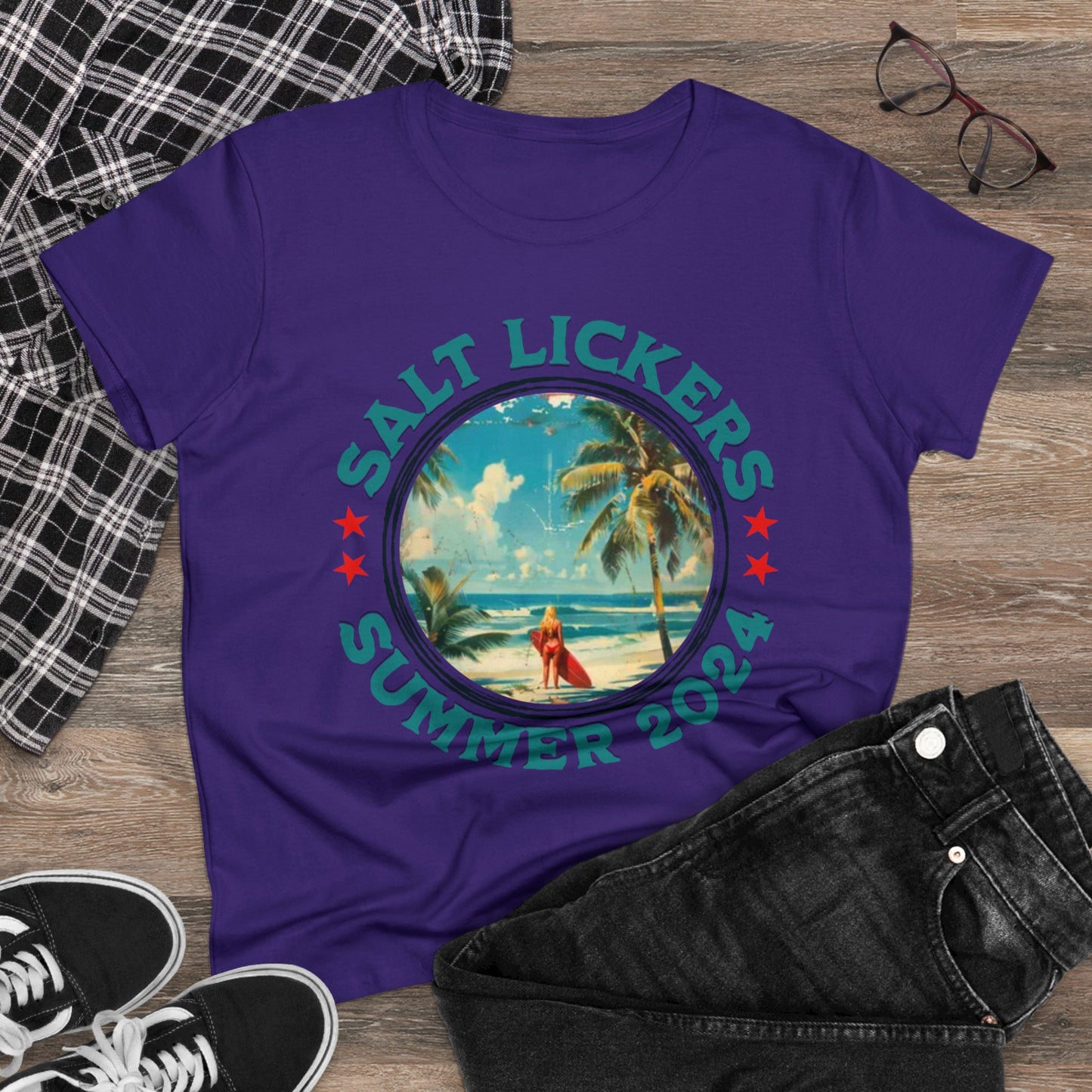 Surfing - Women's Midweight Cotton Tee