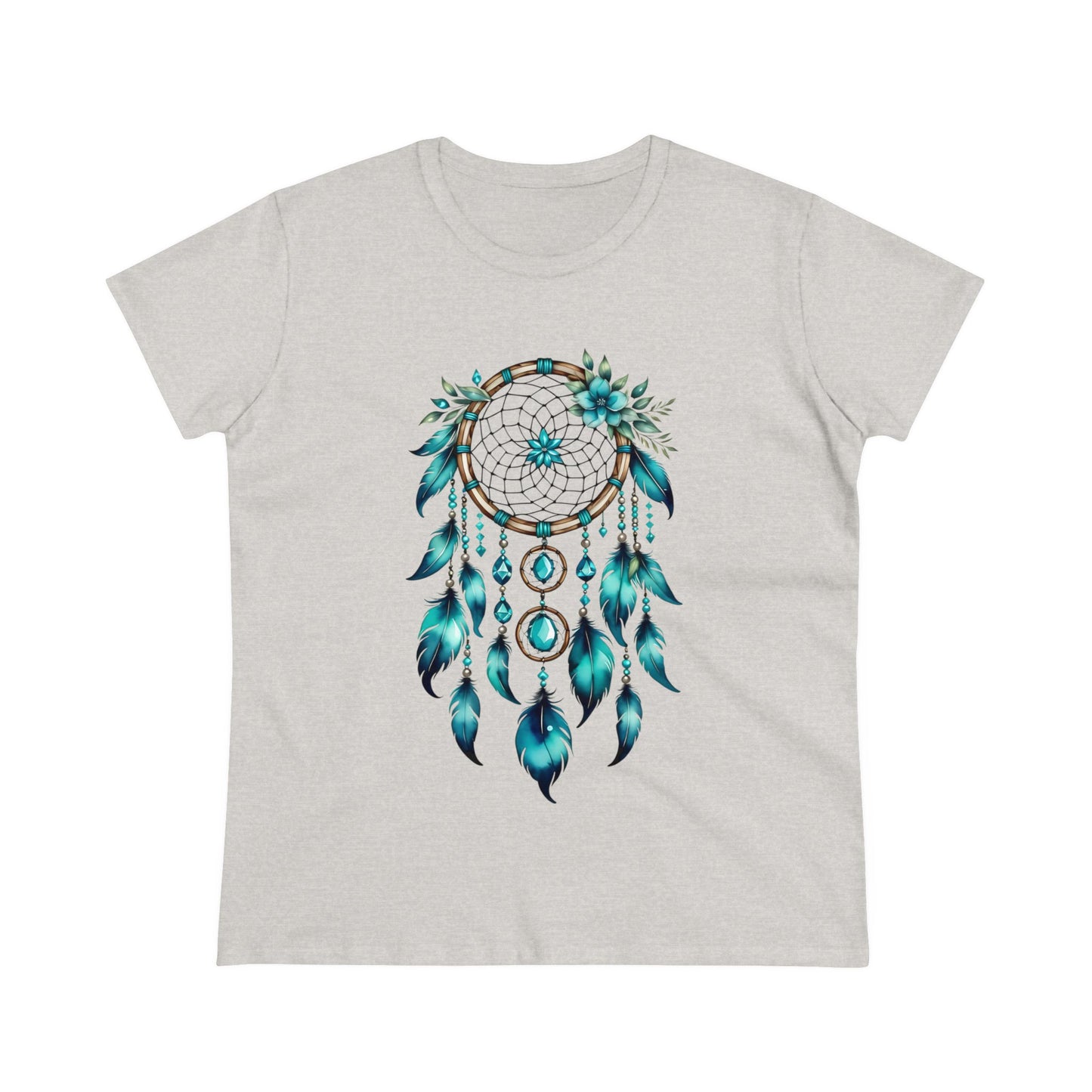 Turquoise Dream Catcher - Sagittarius - Astrology - Women's Midweight Cotton Tee