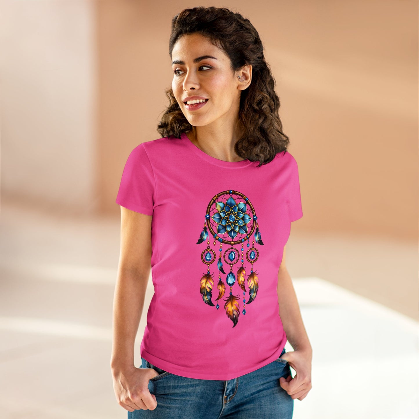 Topaz Dream Catcher - Scorpio - Astrology - Women's Midweight Cotton Tee