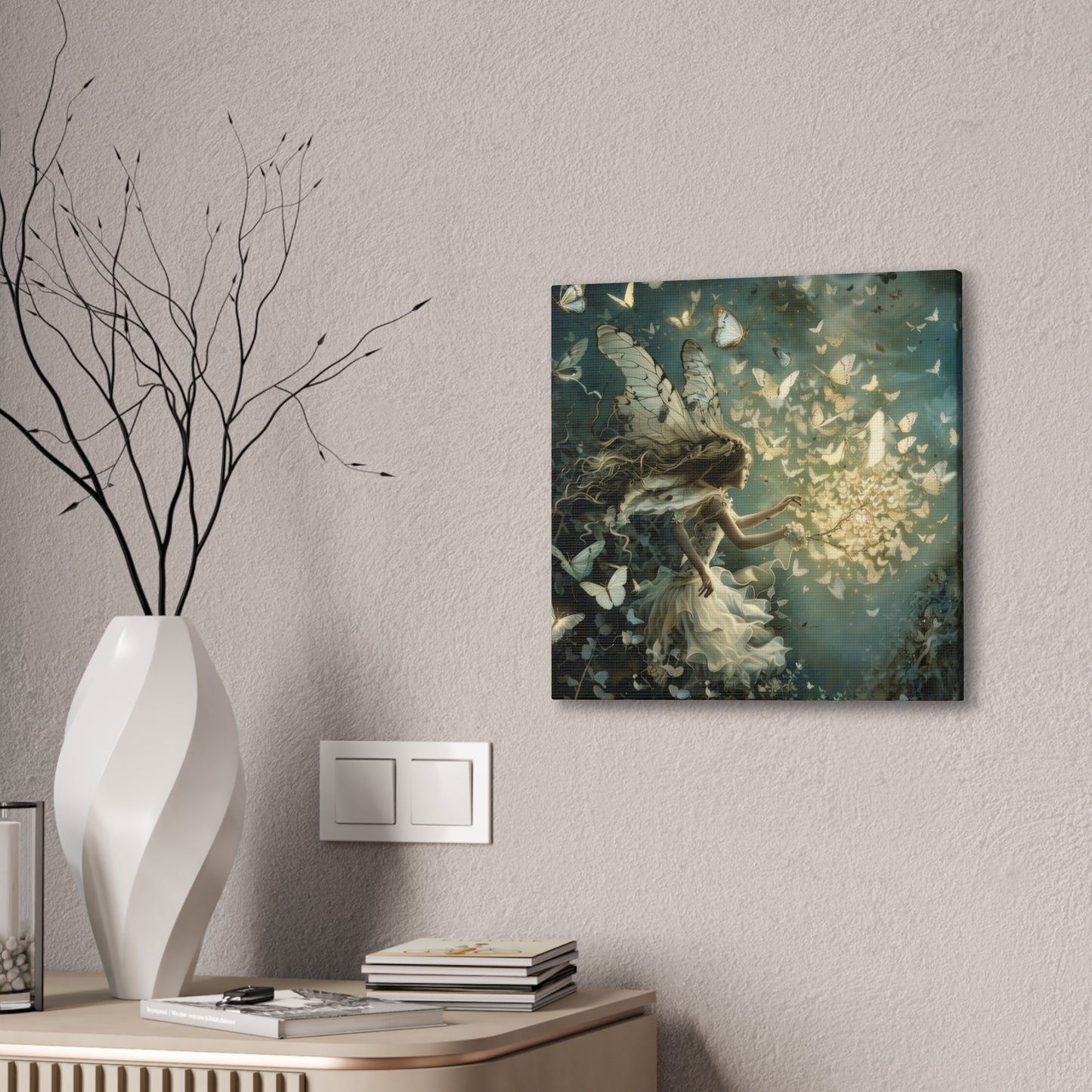 Butterflies and Fairies - Canvas Stretched, 0.75"
