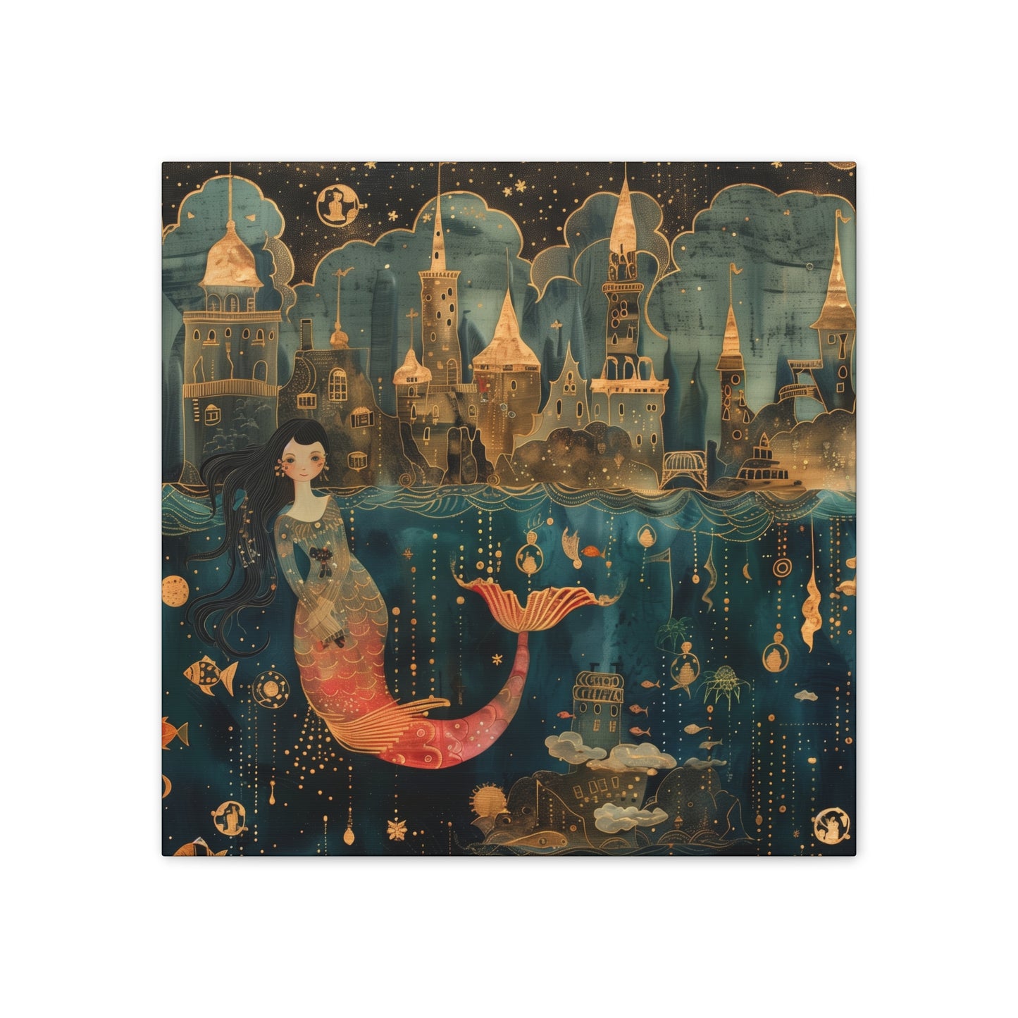 Mermaid - Canvas Stretched, 0.75"