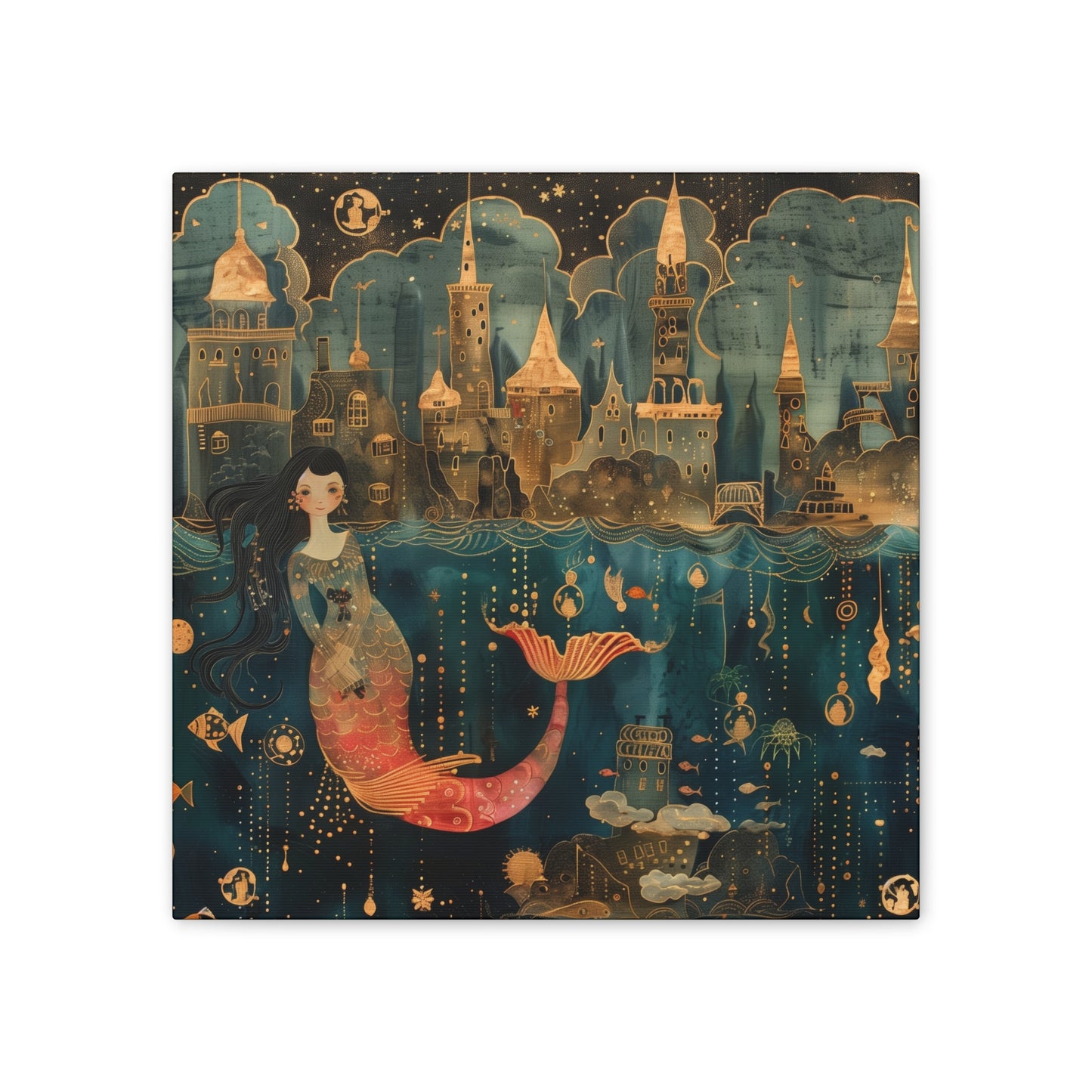 Mermaid - Canvas Stretched, 0.75"