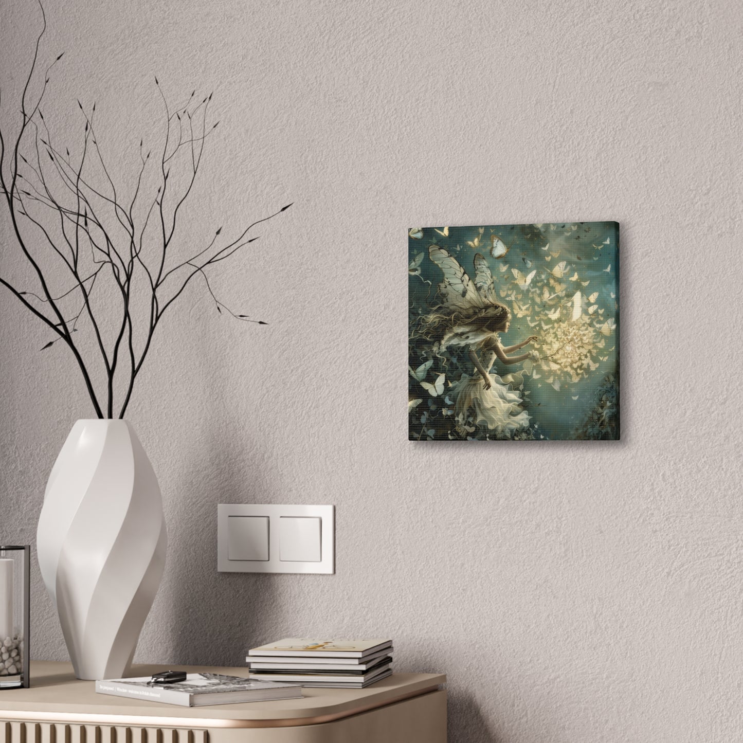 Butterflies and Fairies - Canvas Stretched, 0.75"