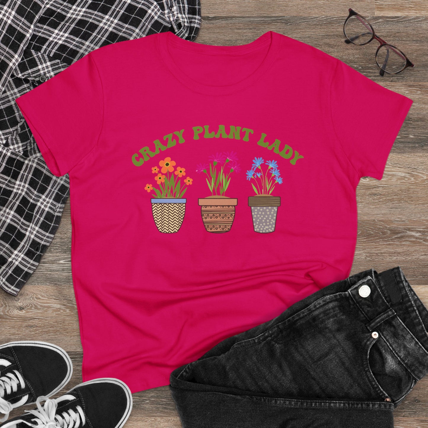 Crazy Plant Lady - Gardening - Women's Midweight Cotton Tee