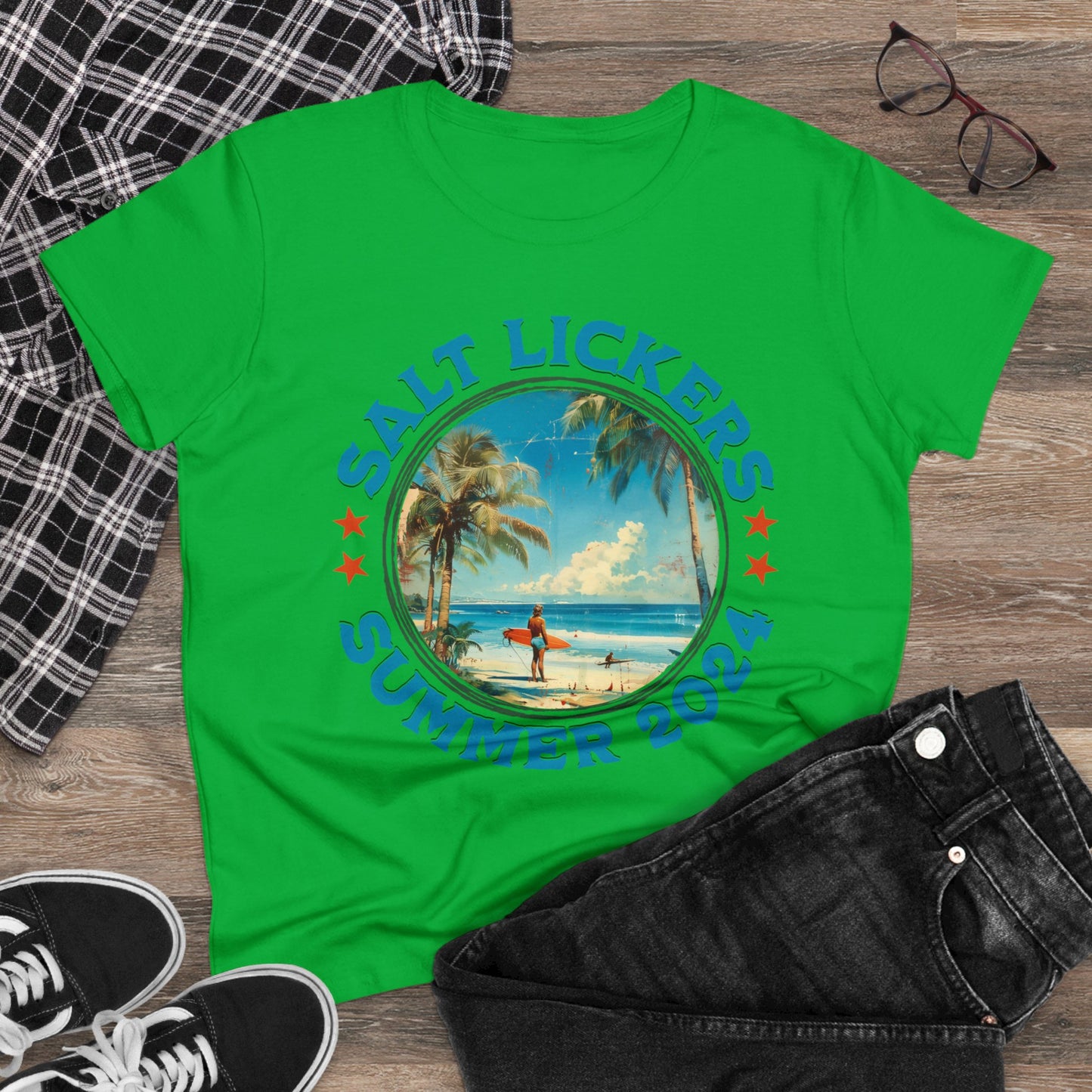 Surfing - Women's Midweight Cotton Tee