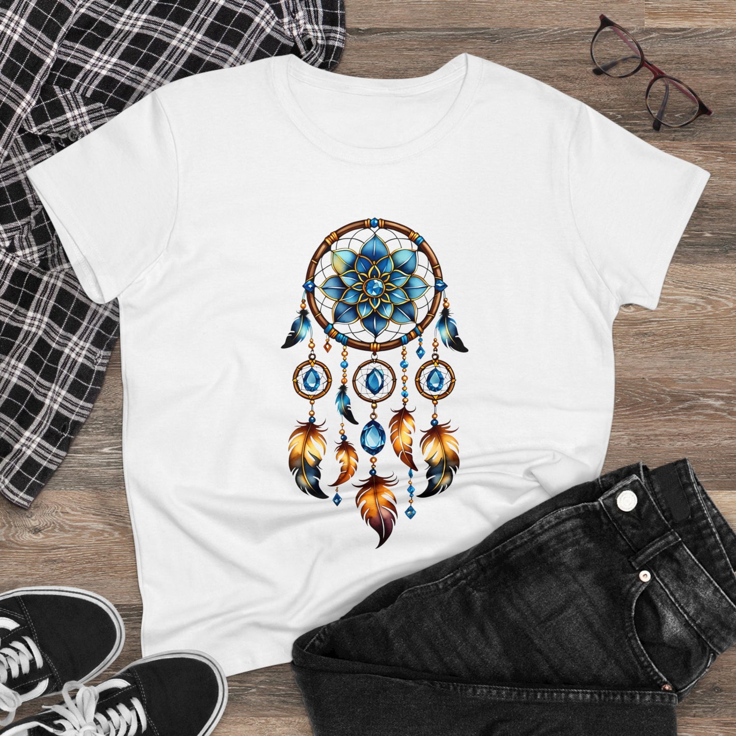 Topaz Dream Catcher - Scorpio - Astrology - Women's Midweight Cotton Tee