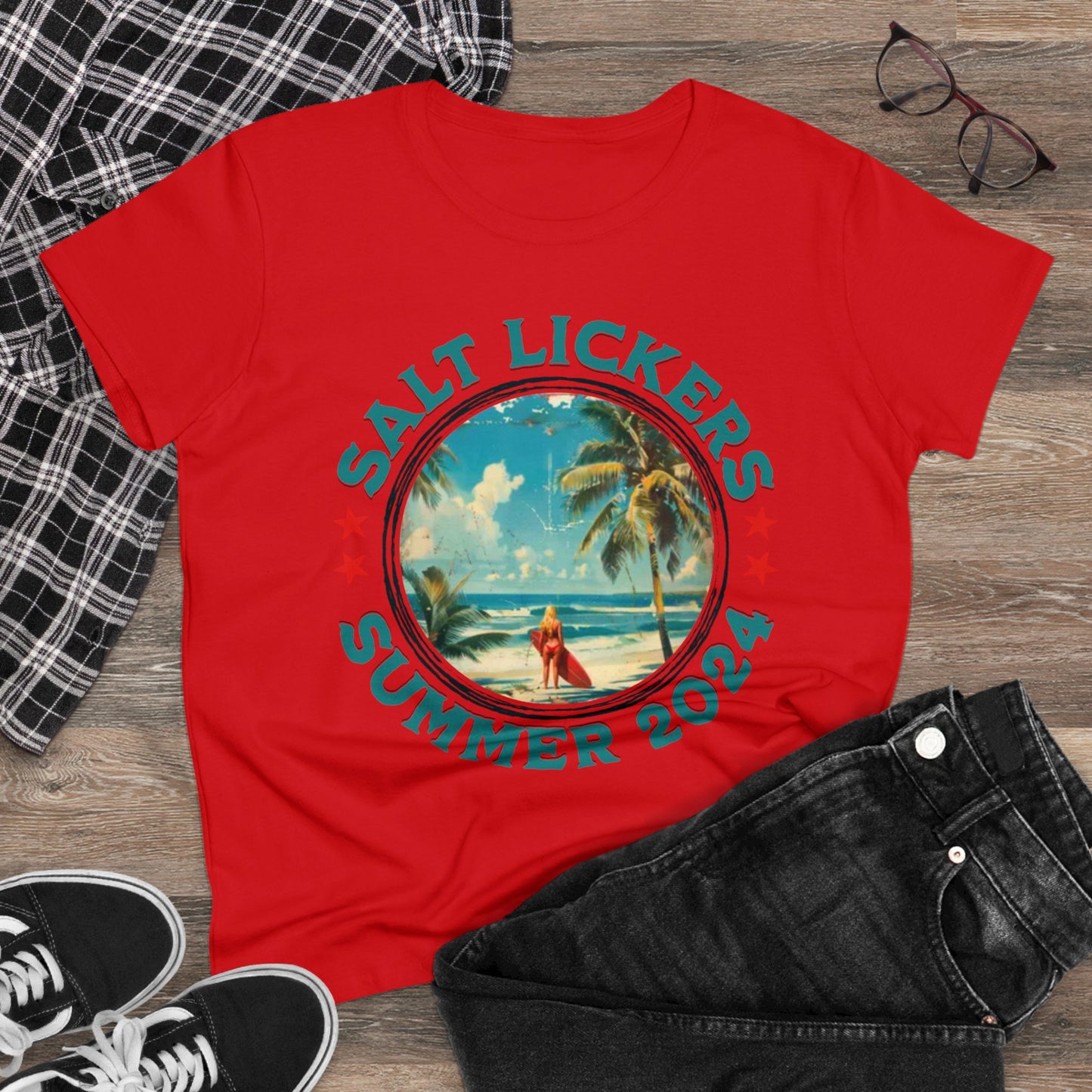 Surfing - Women's Midweight Cotton Tee