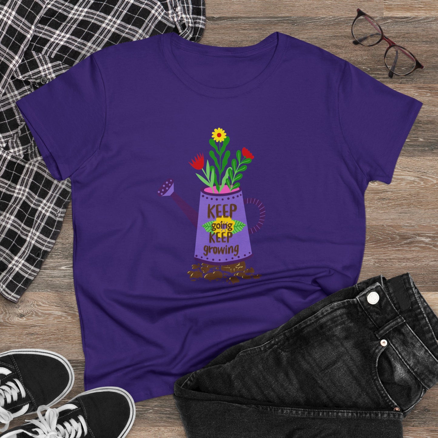 Keep Going Keep Growing - Gardening - Women's Midweight Cotton Tee