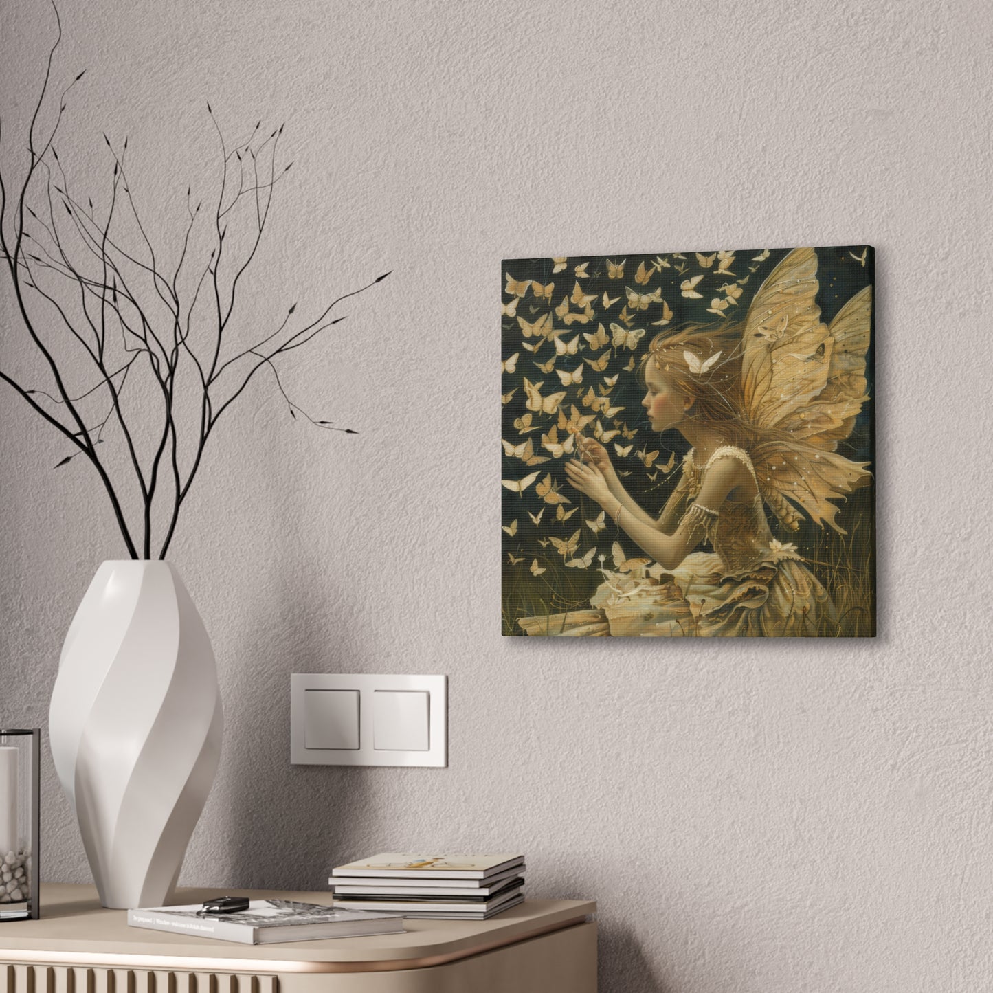 Butterflies and Fairies - Canvas Stretched, 0.75"