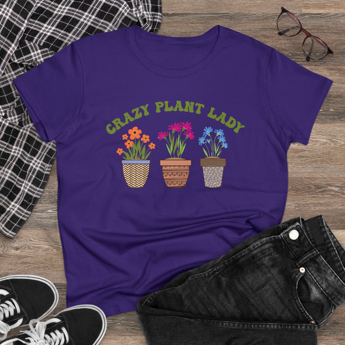 Crazy Plant Lady - Gardening - Women's Midweight Cotton Tee
