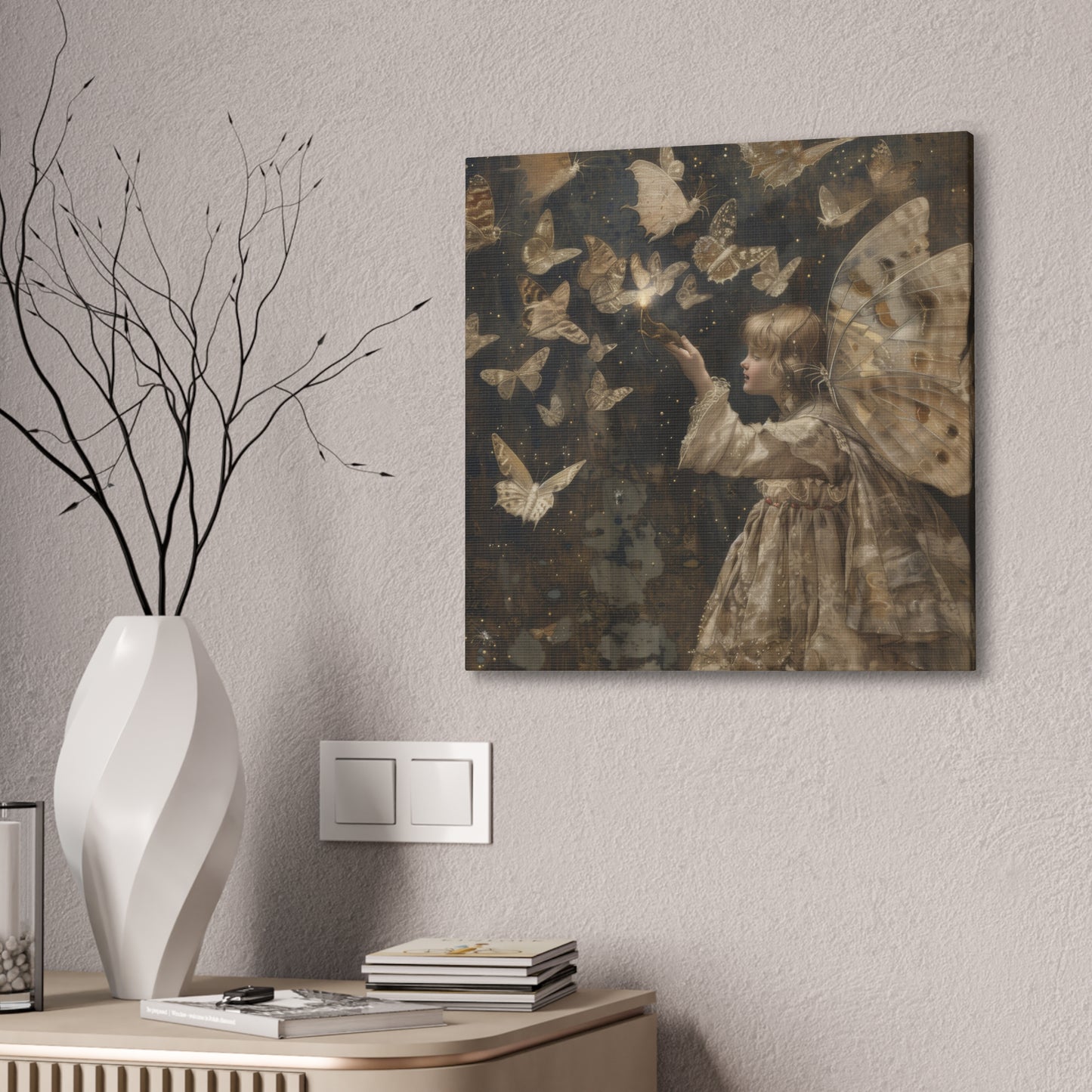 Butterflies and Fairies - Canvas Stretched, 0.75"