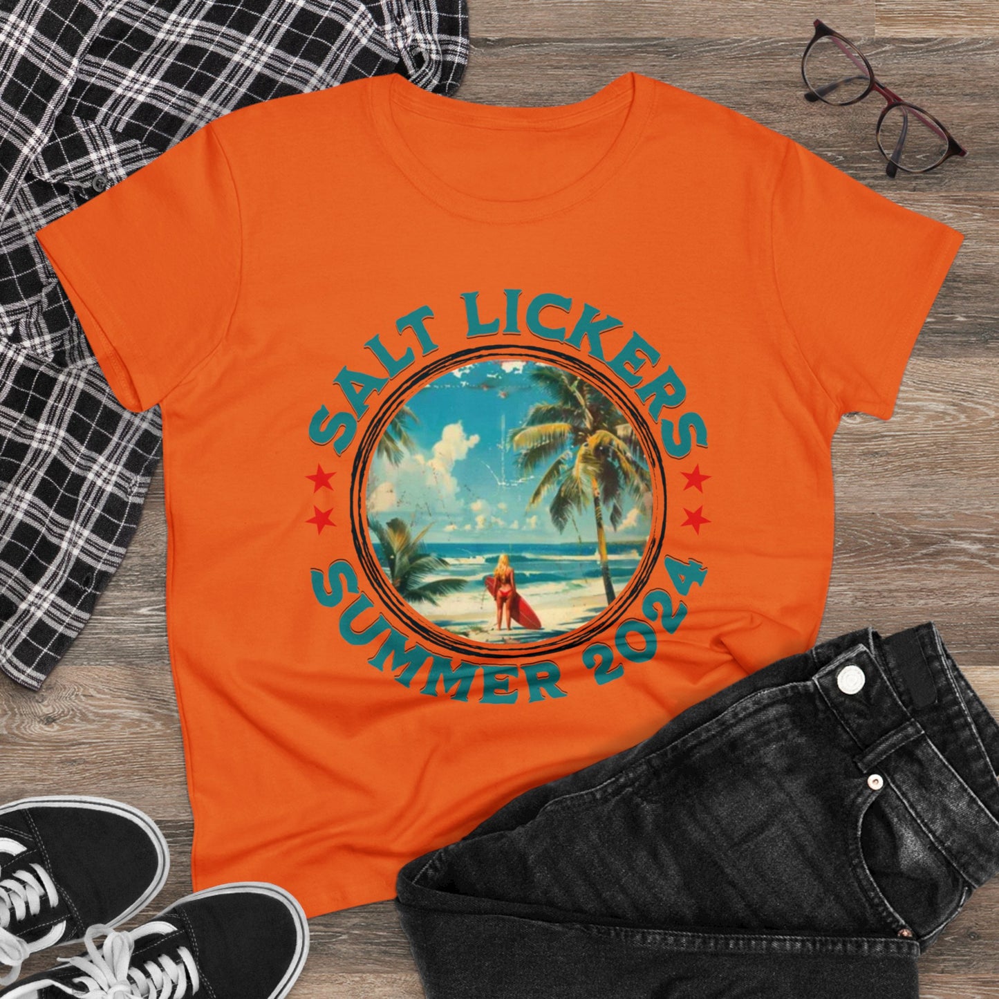 Surfing - Women's Midweight Cotton Tee