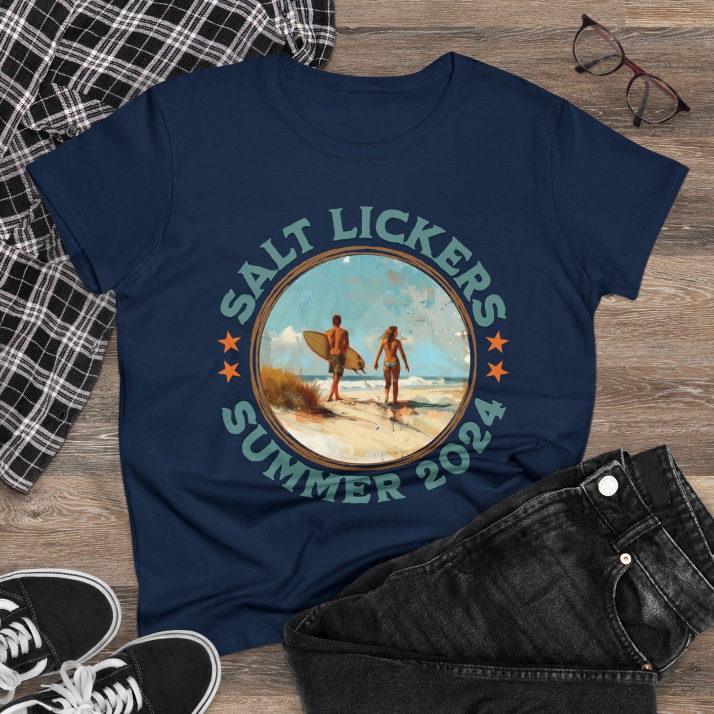 Surfing - Women's Midweight Cotton Tee