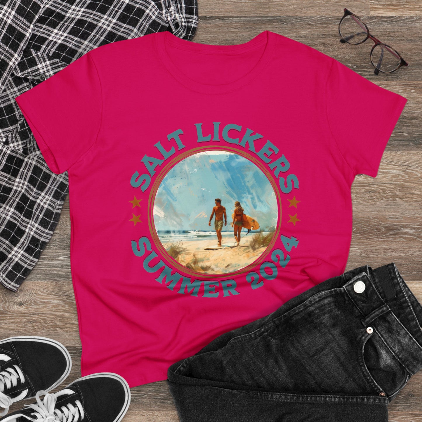 Surfing - Women's Midweight Cotton Tee
