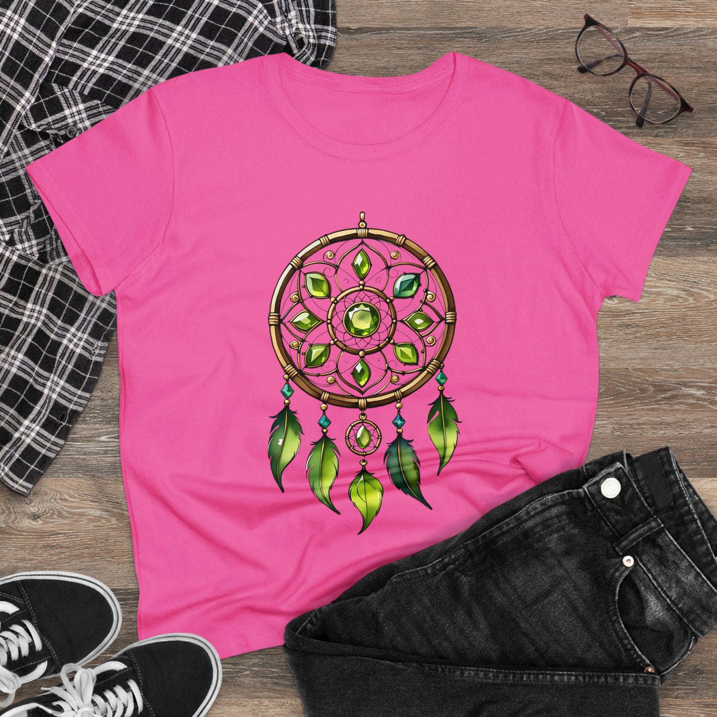 Peridot Dream Catcher - Leo - Astrology - Women's Midweight Cotton Tee