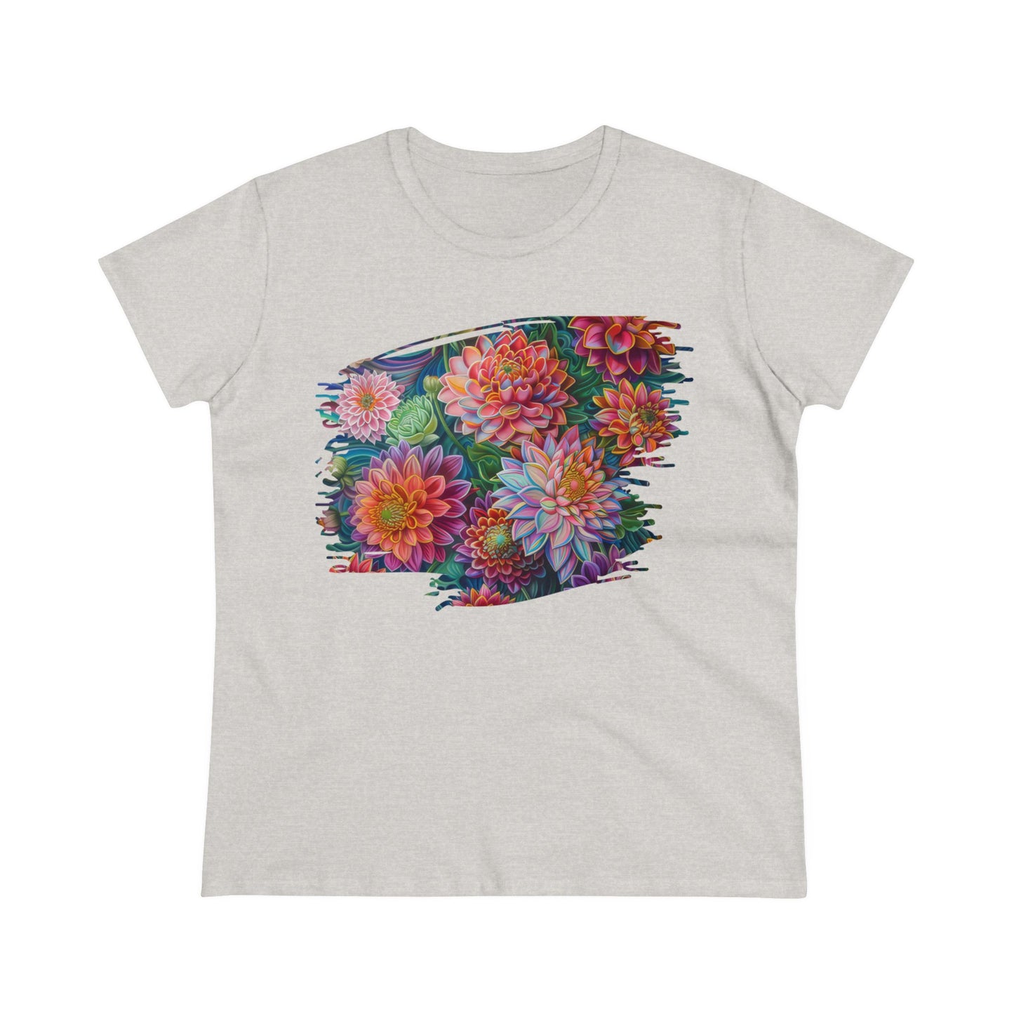 Pastel Flowers - Women's Midweight Cotton Tee