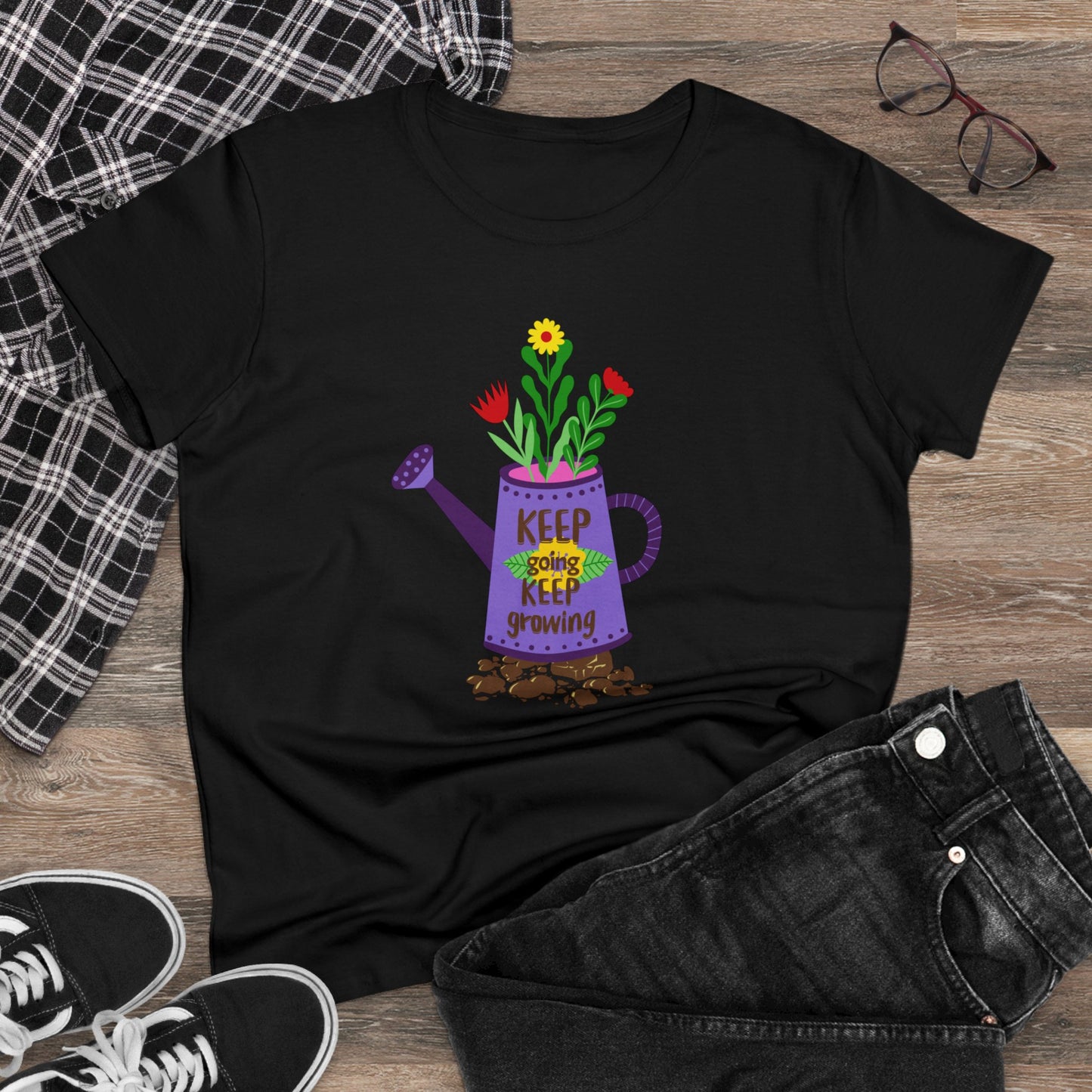 Keep Going Keep Growing - Gardening - Women's Midweight Cotton Tee