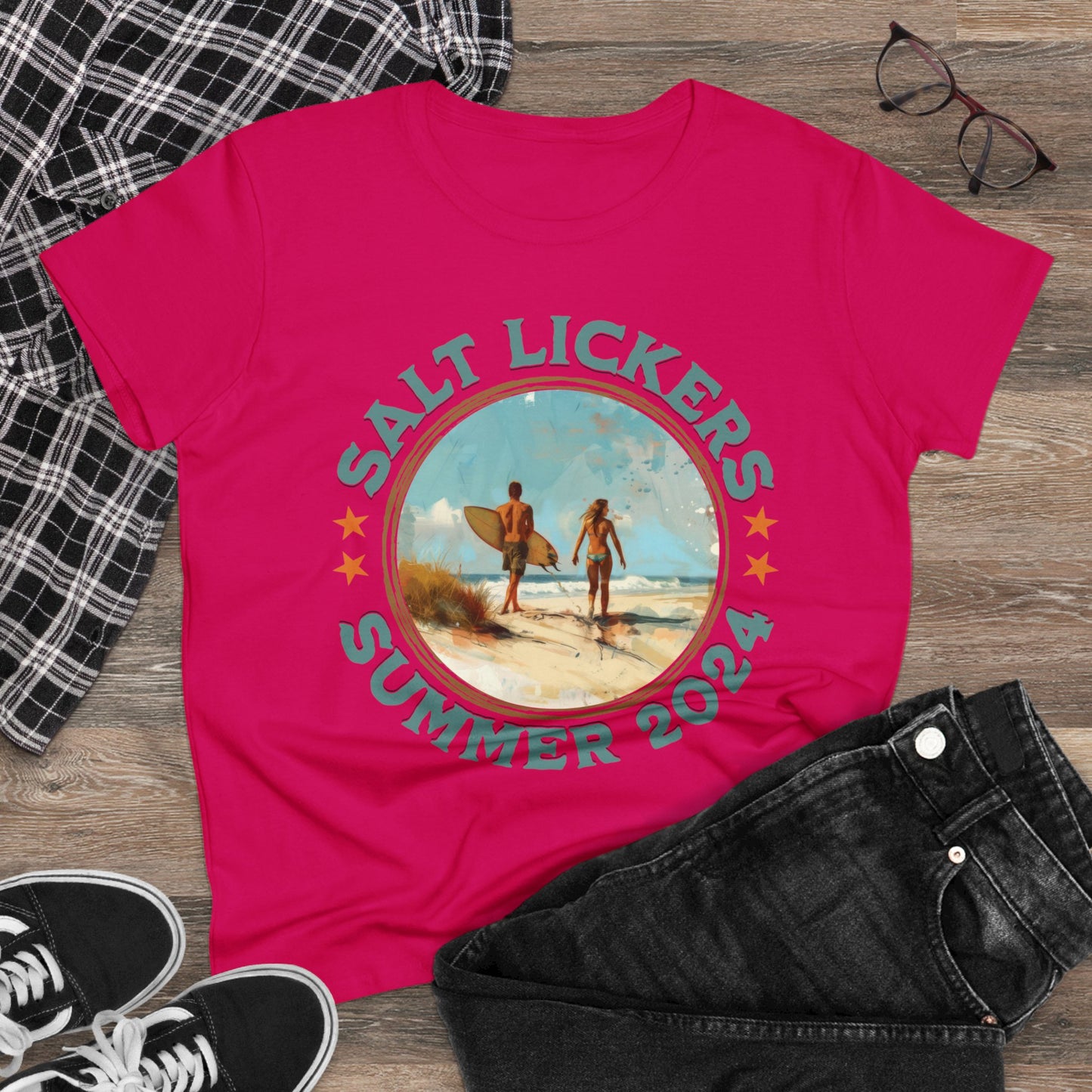 Surfing - Women's Midweight Cotton Tee