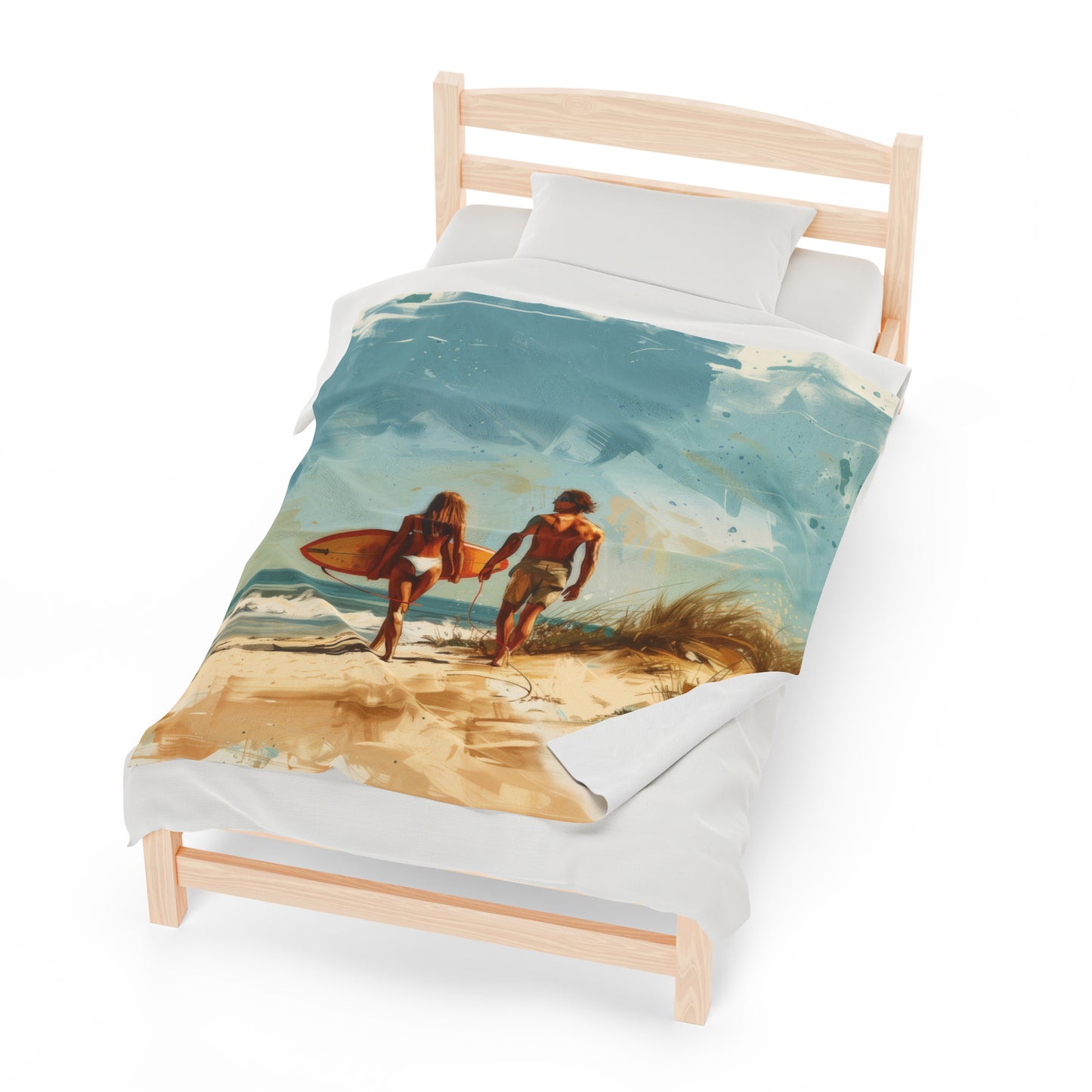 Surf Day - Velveteen Plush Blanket