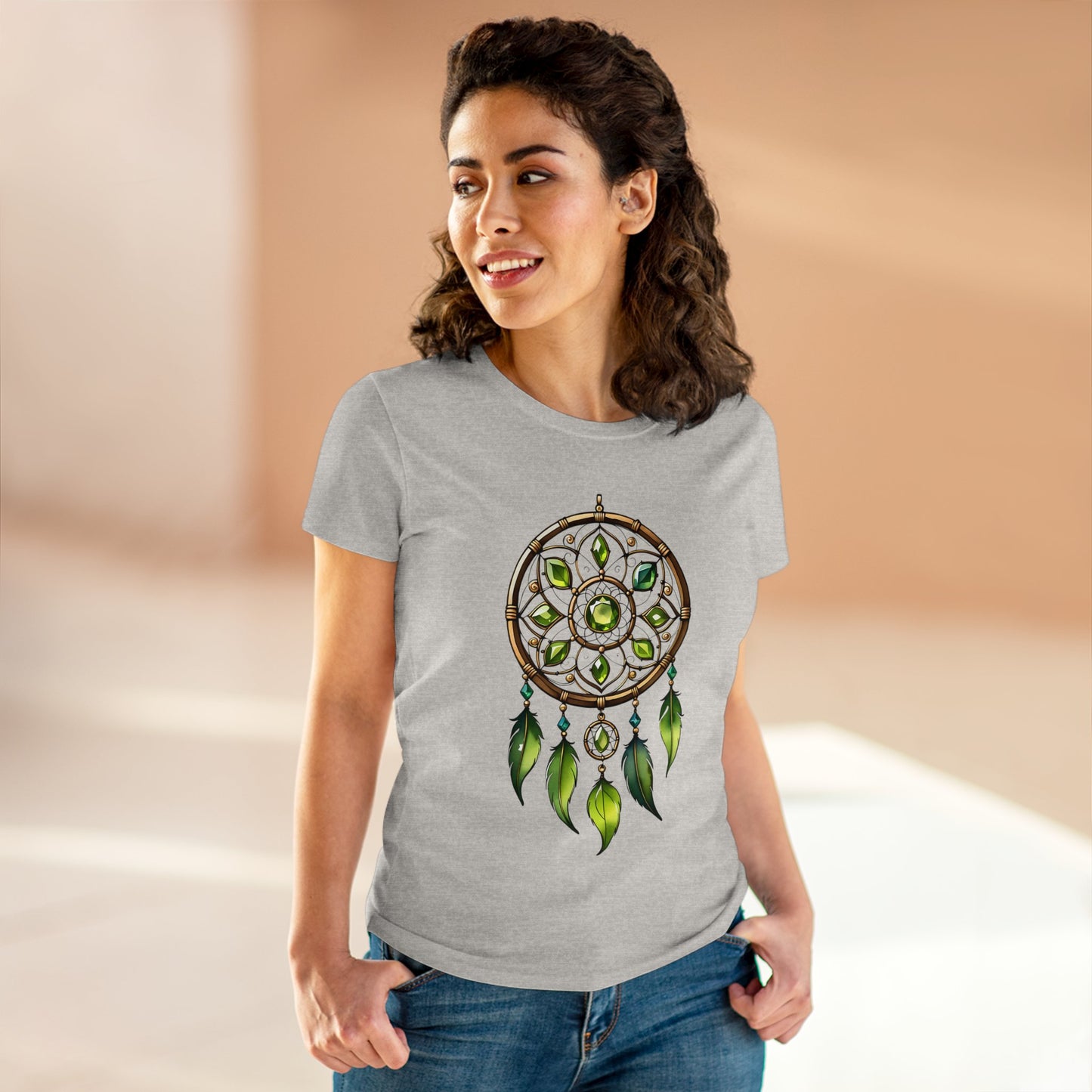 Peridot Dream Catcher - Leo - Astrology - Women's Midweight Cotton Tee