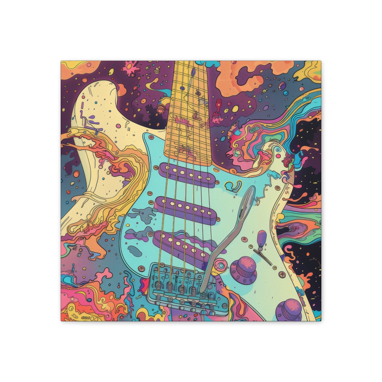 Trippy Guitar - Canvas Stretched, 0.75"