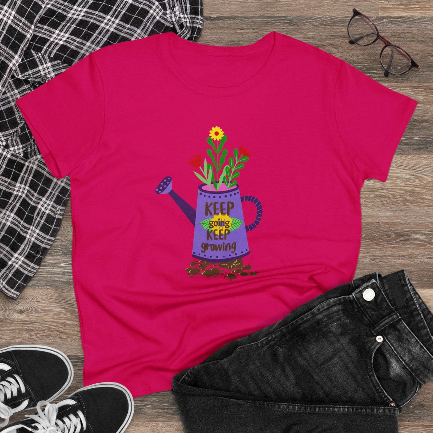 Keep Going Keep Growing - Gardening - Women's Midweight Cotton Tee