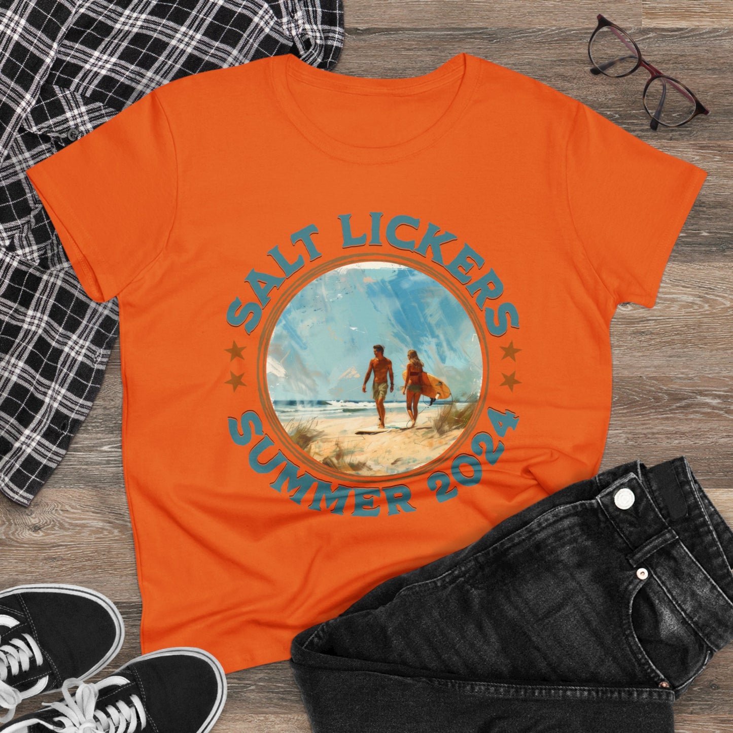 Surfing - Women's Midweight Cotton Tee