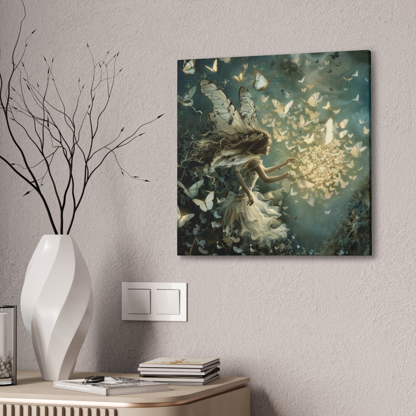 Butterflies and Fairies - Canvas Stretched, 0.75"