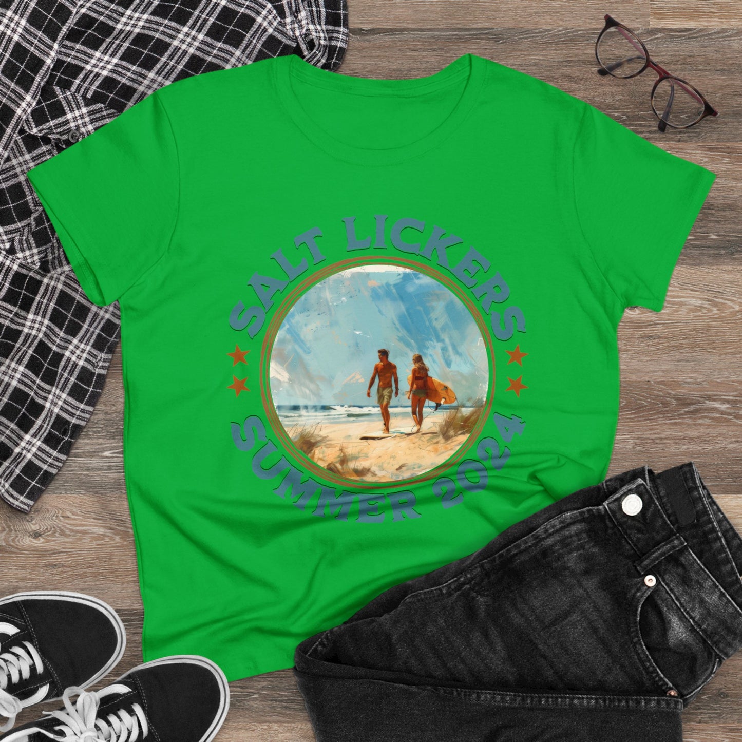 Surfing - Women's Midweight Cotton Tee