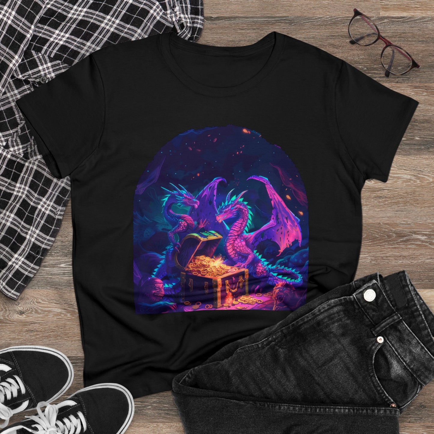 Dragons and Loot - Fantasy - Women's Midweight Cotton Tee