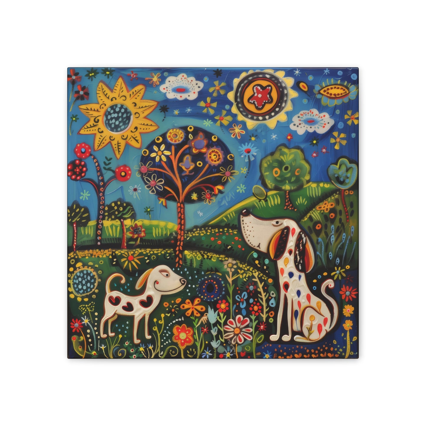 Spring Dogs - Canvas Stretched, 0.75"