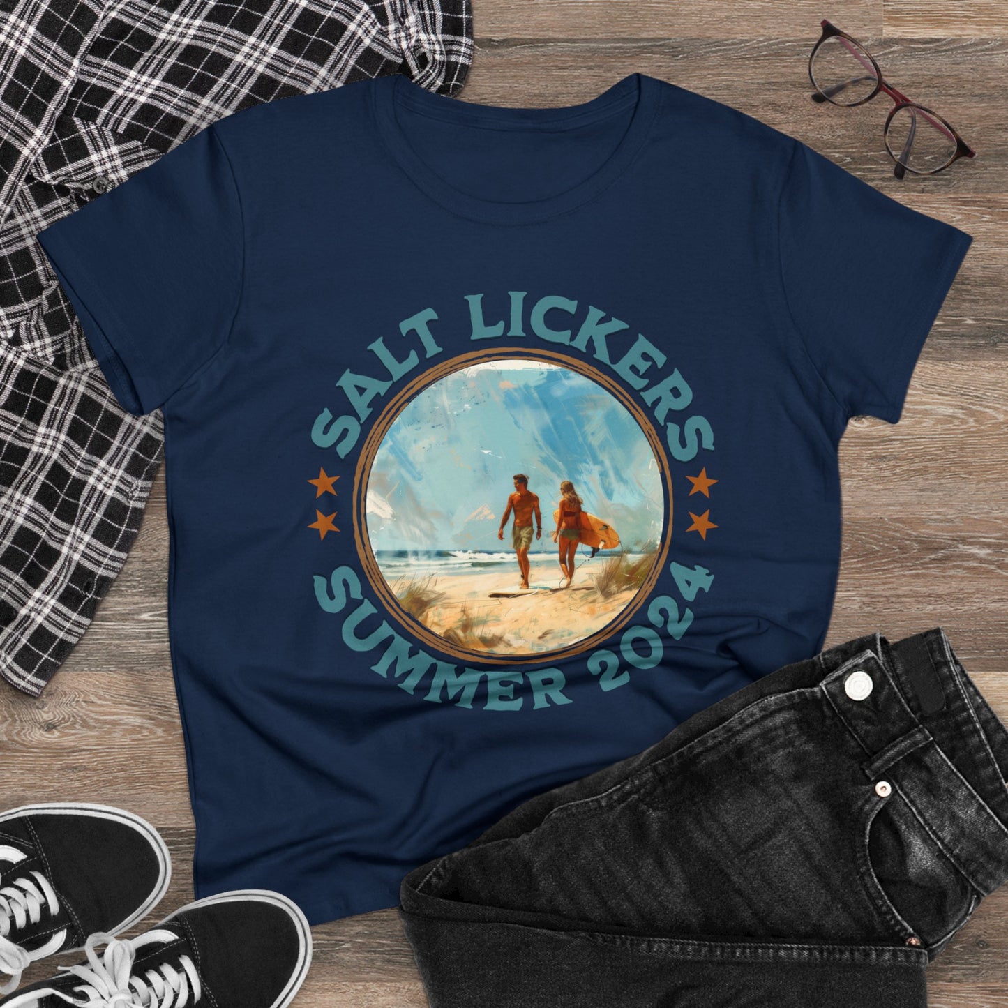 Surfing - Women's Midweight Cotton Tee