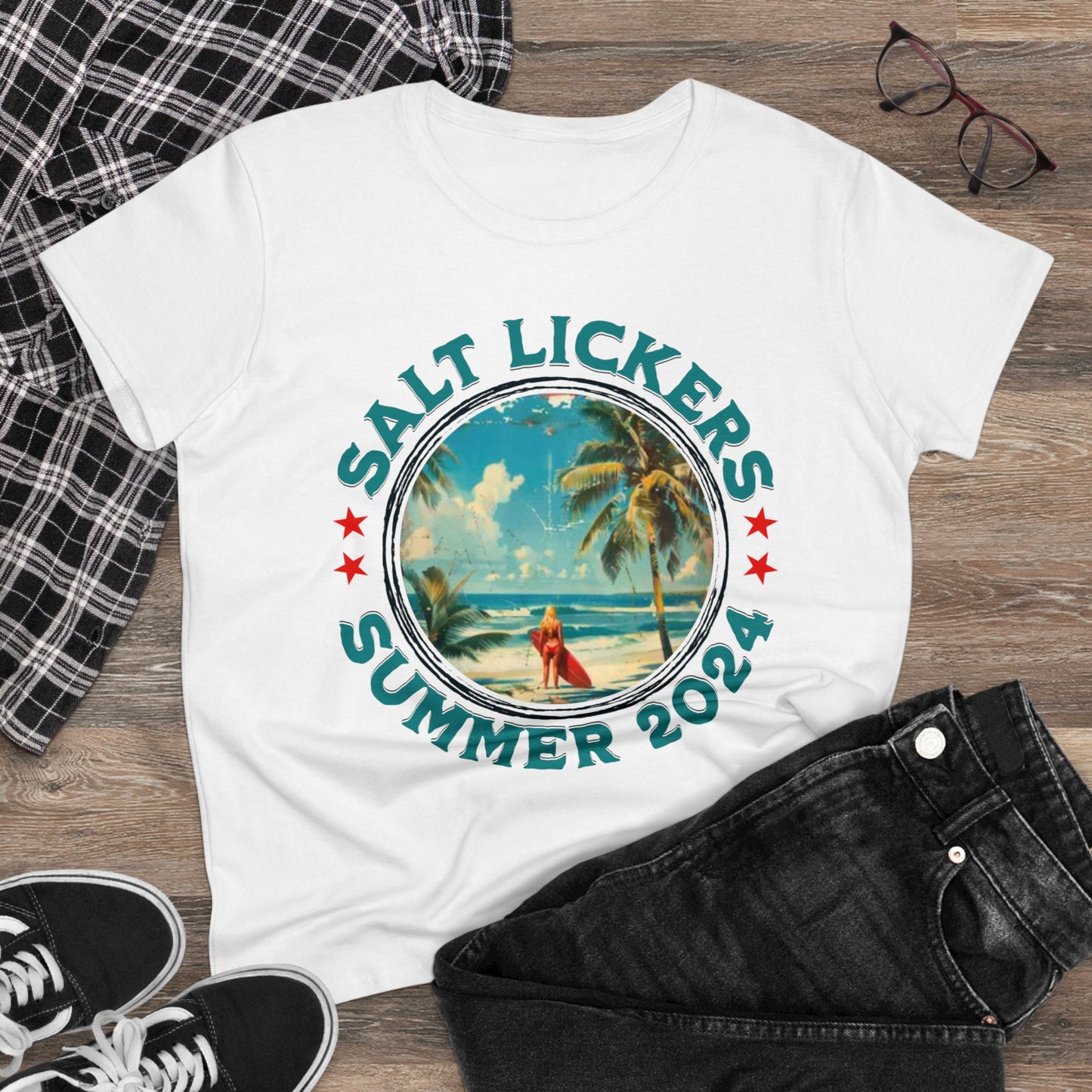 Surfing - Women's Midweight Cotton Tee