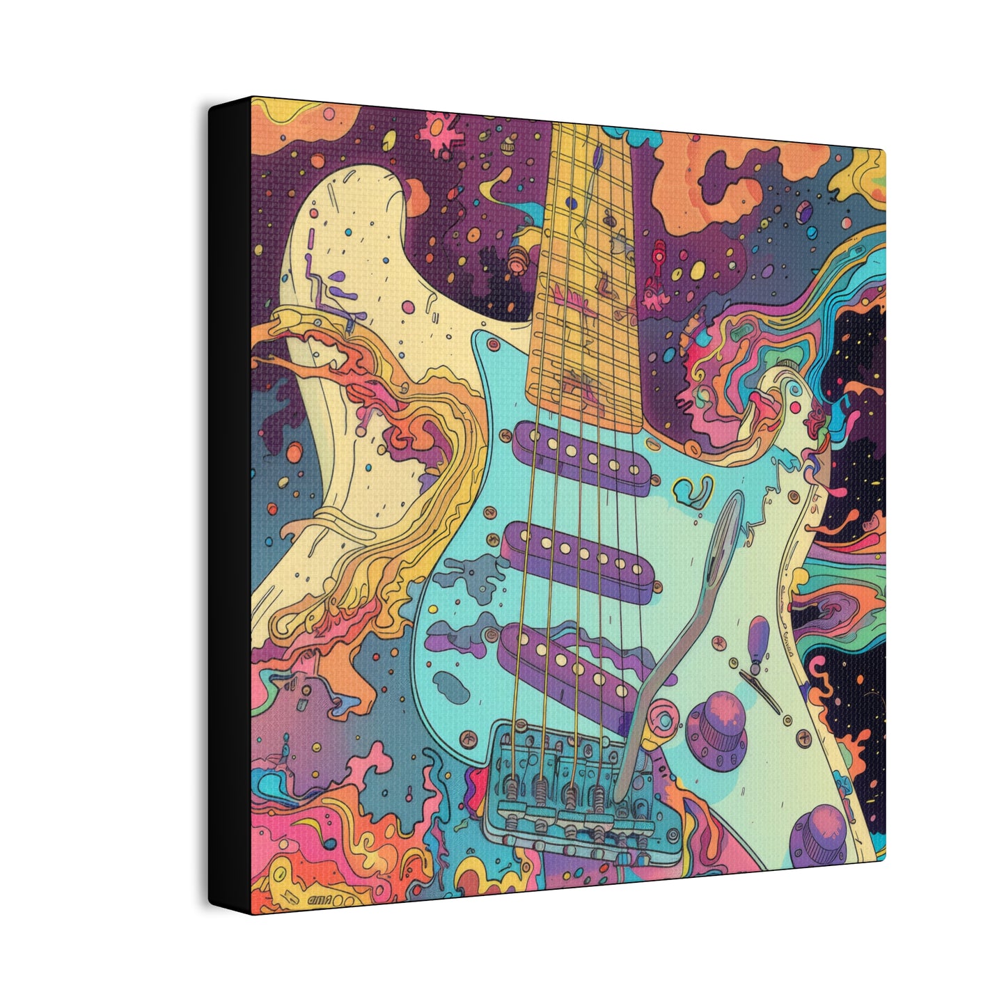 Trippy Guitar - Canvas Stretched, 0.75"