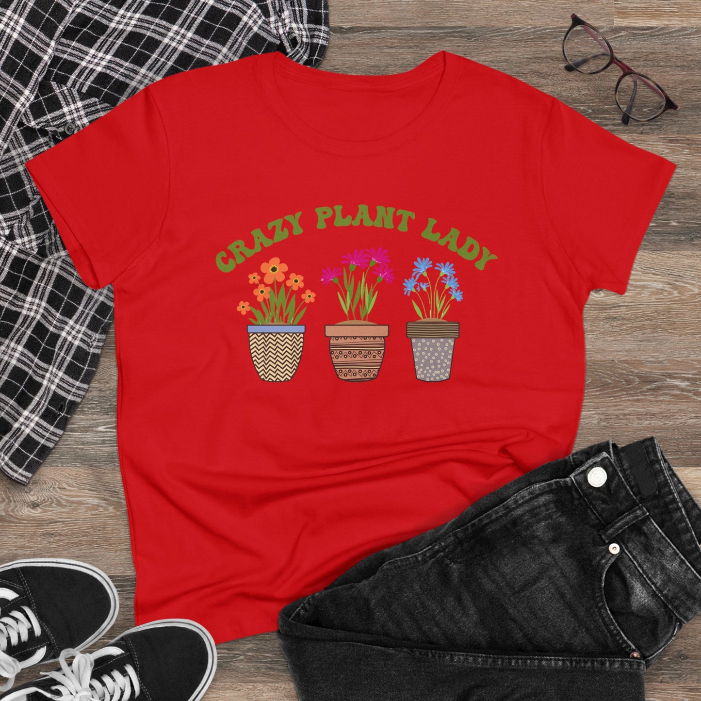 Crazy Plant Lady - Gardening - Women's Midweight Cotton Tee