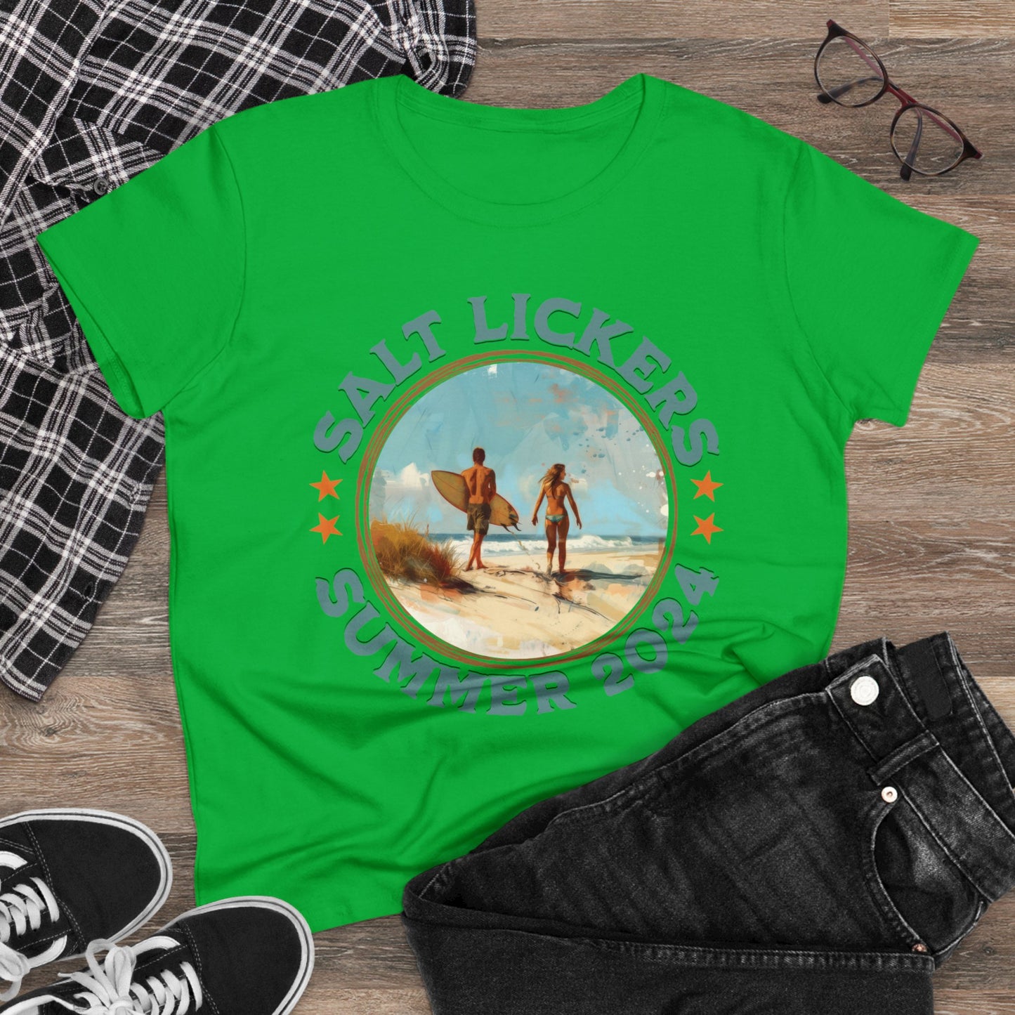 Surfing - Women's Midweight Cotton Tee