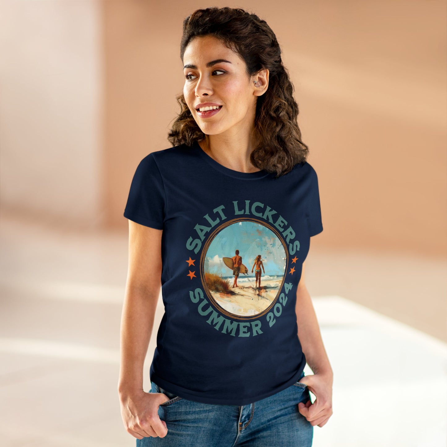 Surfing - Women's Midweight Cotton Tee