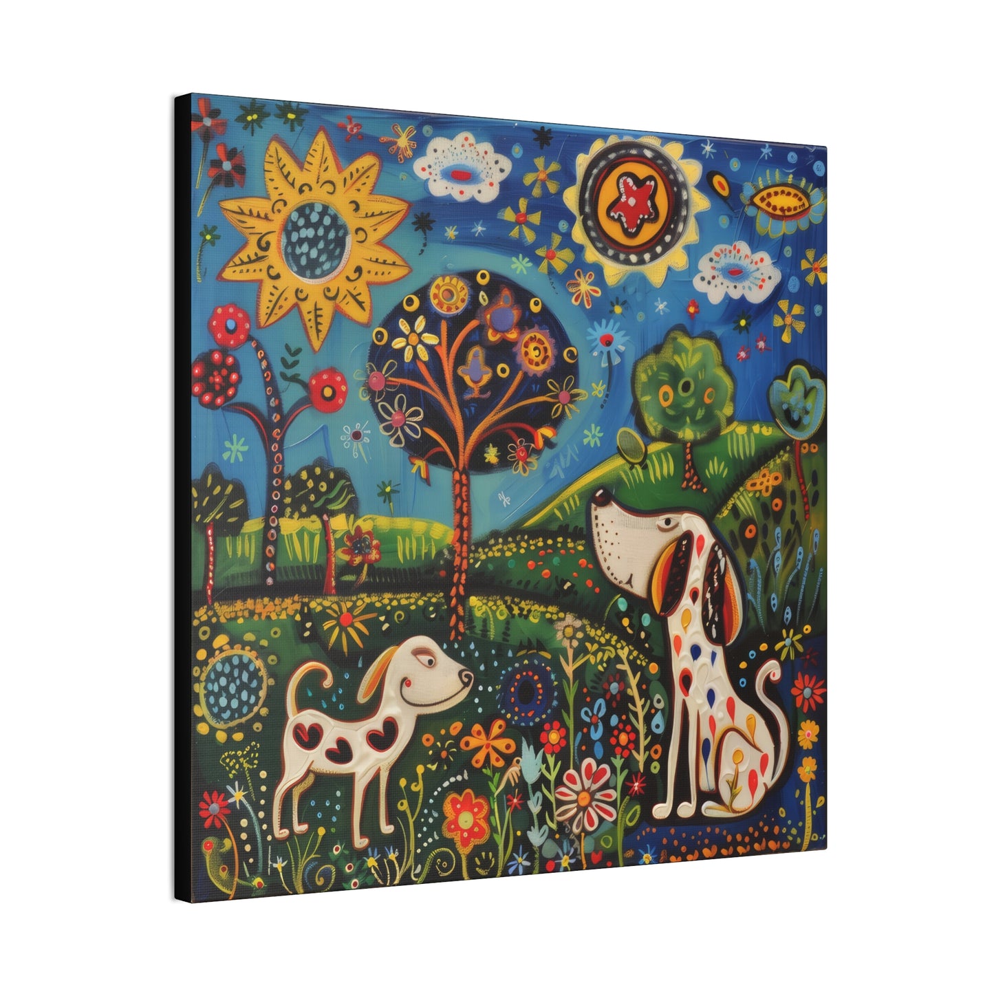 Spring Dogs - Canvas Stretched, 0.75"