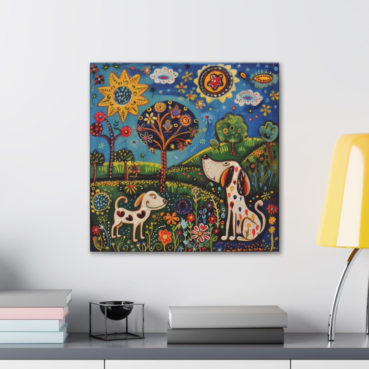 Spring Dogs - Canvas Stretched, 0.75"